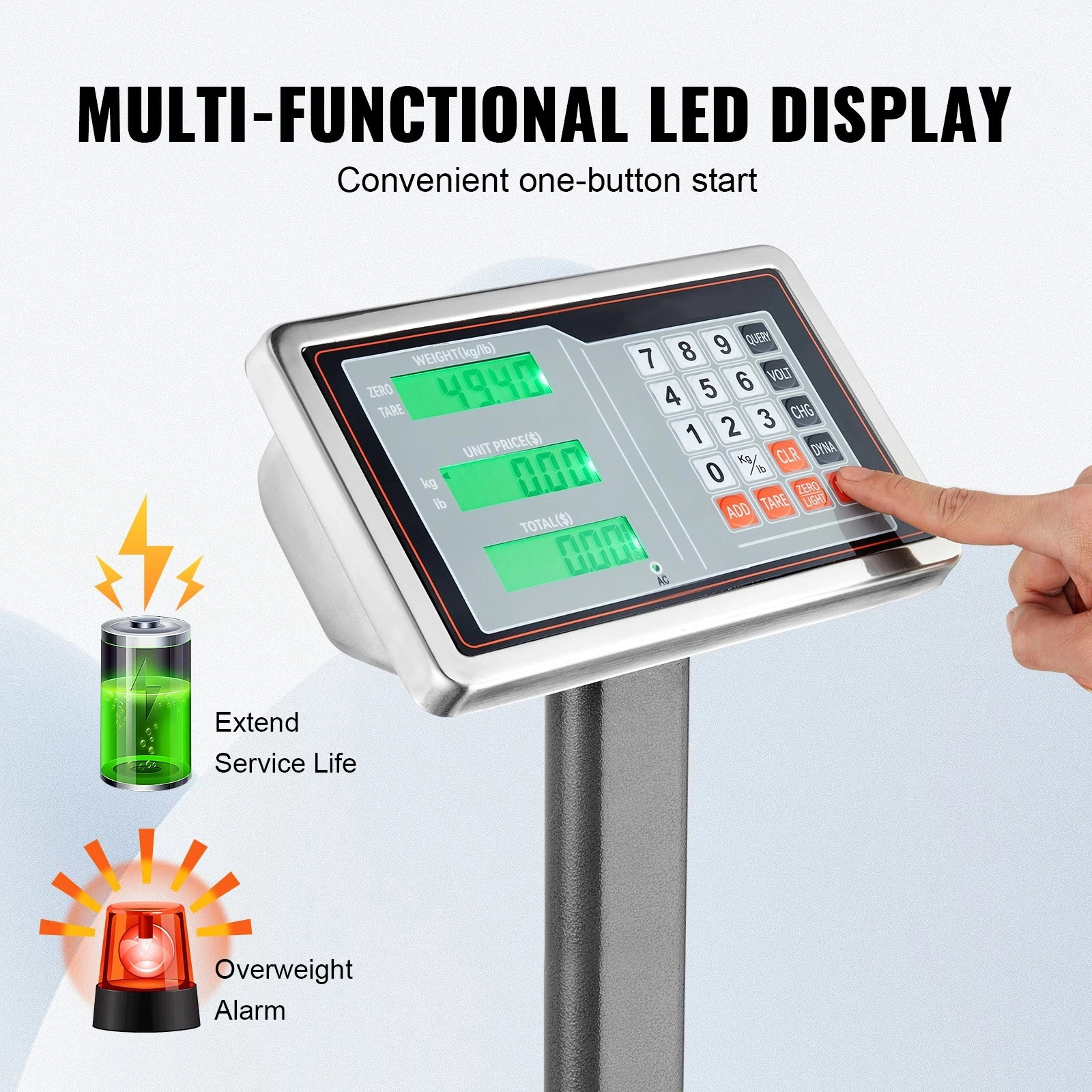 660 lbs / 0.1 Computing Digital Floor Platform Scale Shipping Postal Scale