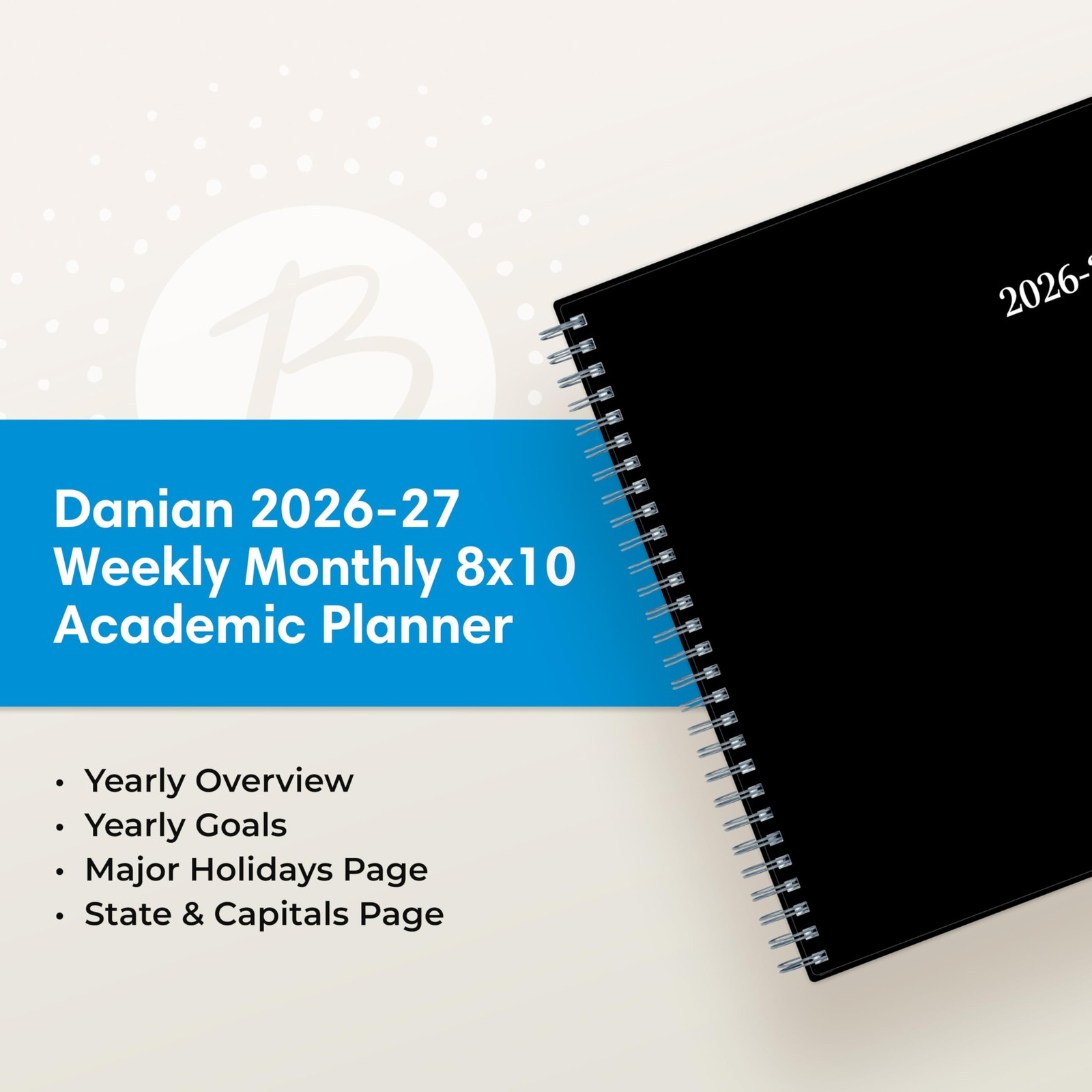 Blue Sky Weekly and Monthly Academic Year Planner Calendar, July – June, 8″ x…