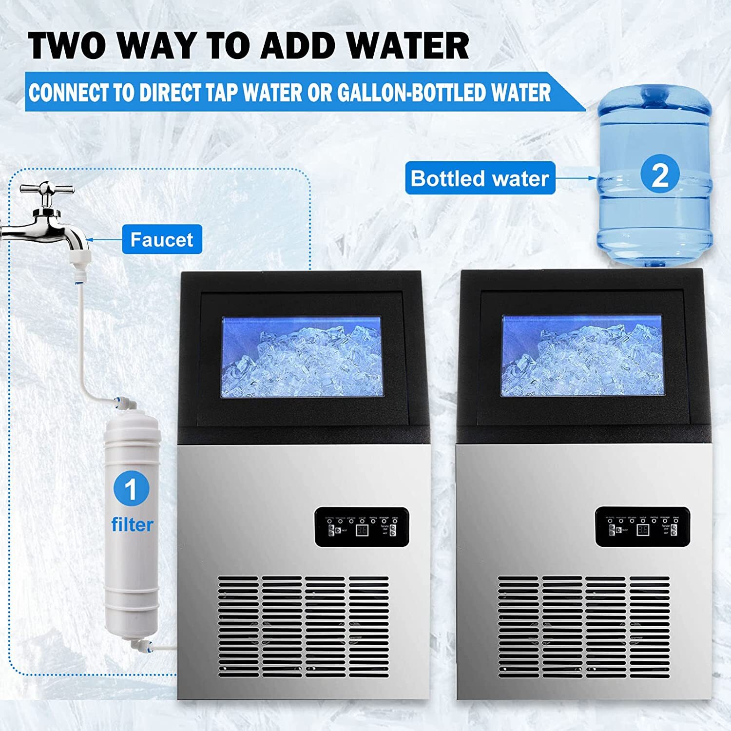 Built-in Commercial Ice Maker Stainless Steel Bar Restaurant Ice Cube Machine