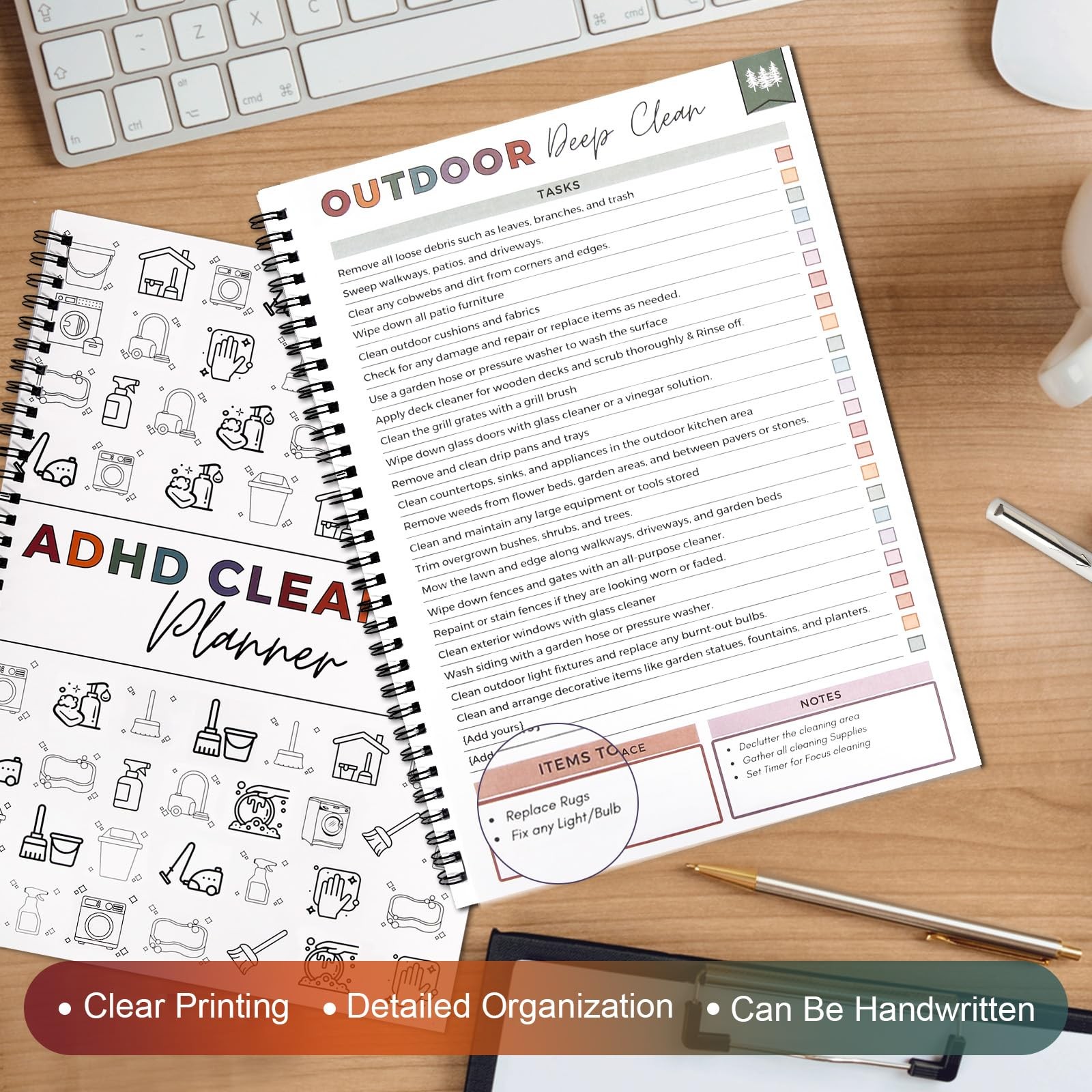 2pcs Adhd Cleaning Planner for Adults Women Teens Adhd Cleaning and Organizin…