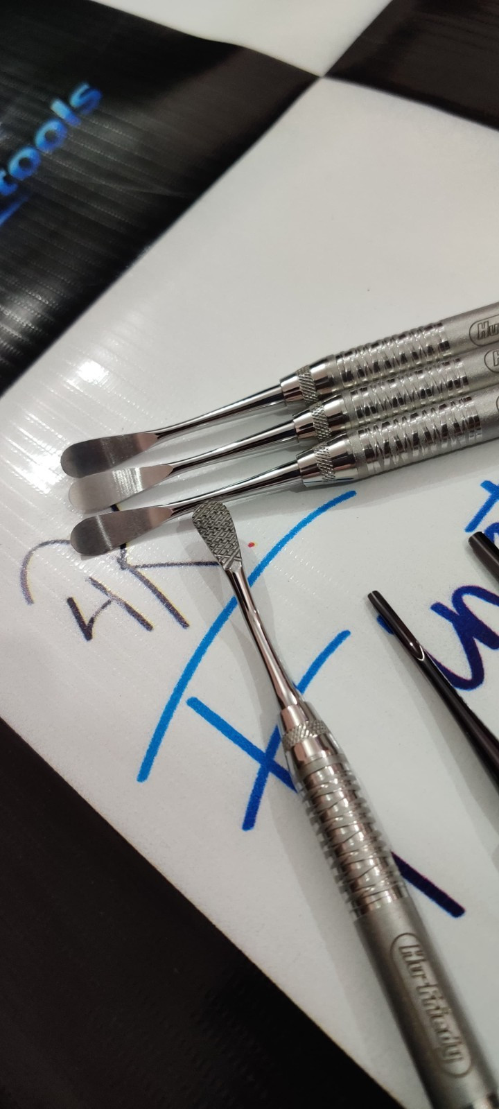 Hu-Friedy Dental Instruments Lot Of 9 Pcs (Elevators,Bone file,needle holder ‘7)