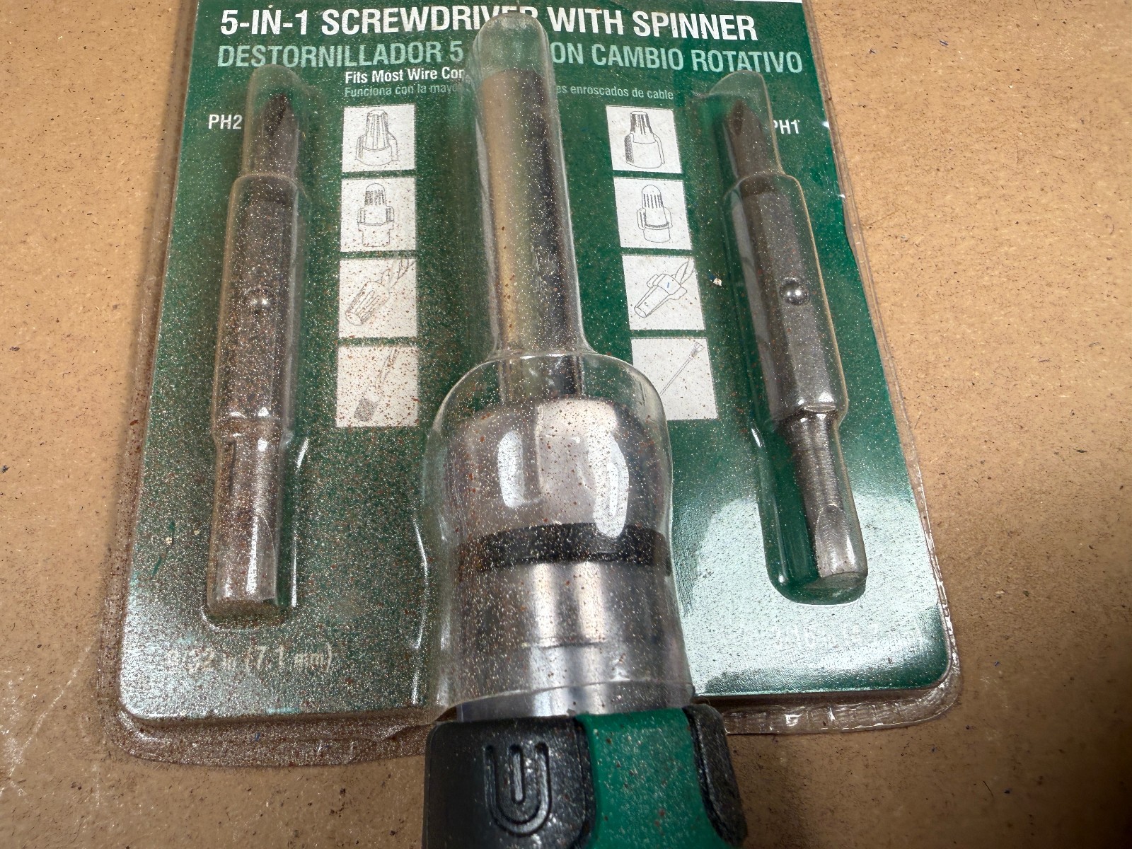 Commercial Electric 5-in-1 Screwdriver with Spinner for Wire Nuts – NOS Painted
