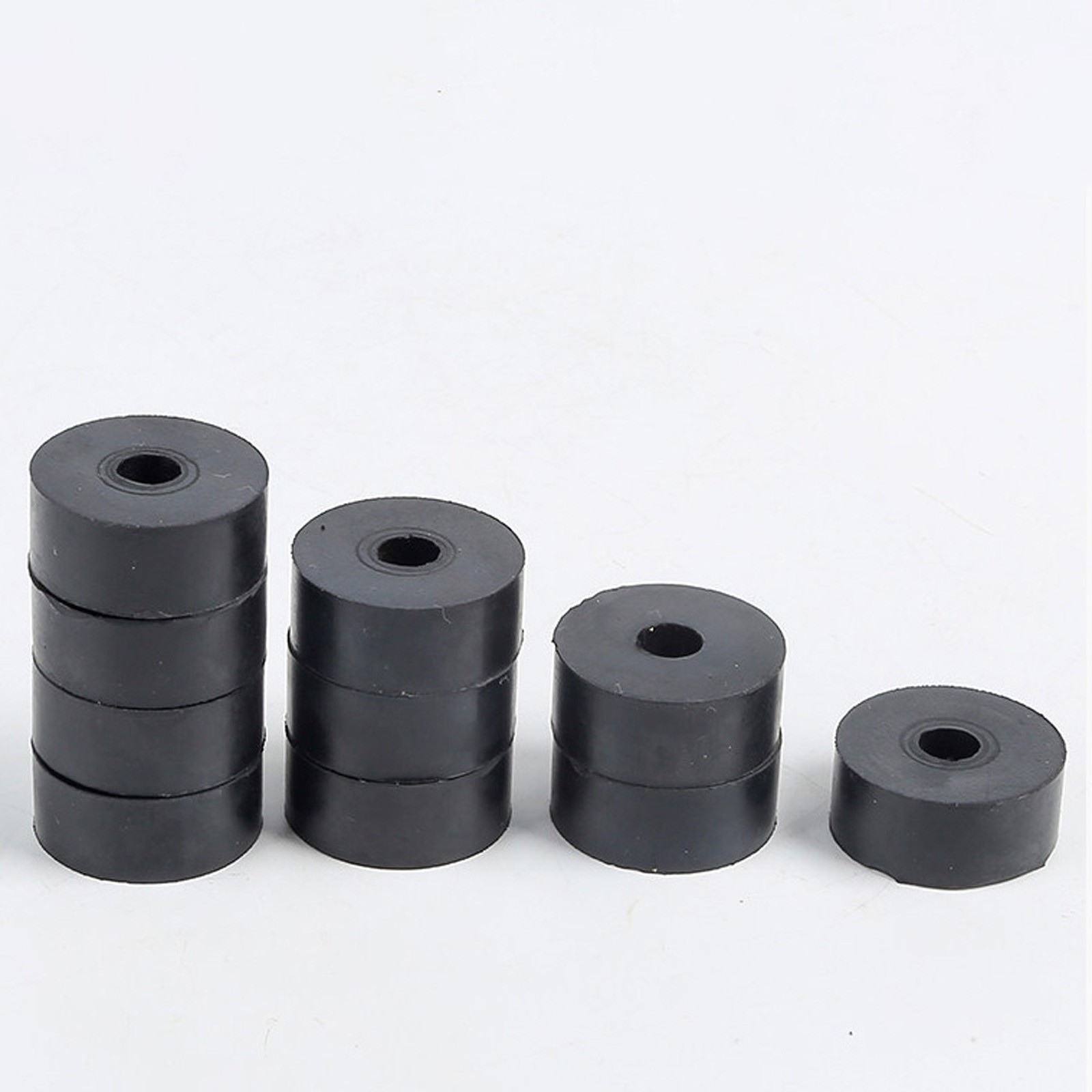 Black Round Rubber Pads OD 9mm-90mm Anti Vibration Isolation Spacer Buffer Block