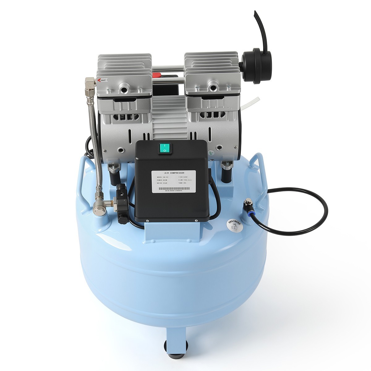 FDA CE Portable Dental Mobile Silent Oil-Free Air Compressor 24L/40L Air Tank