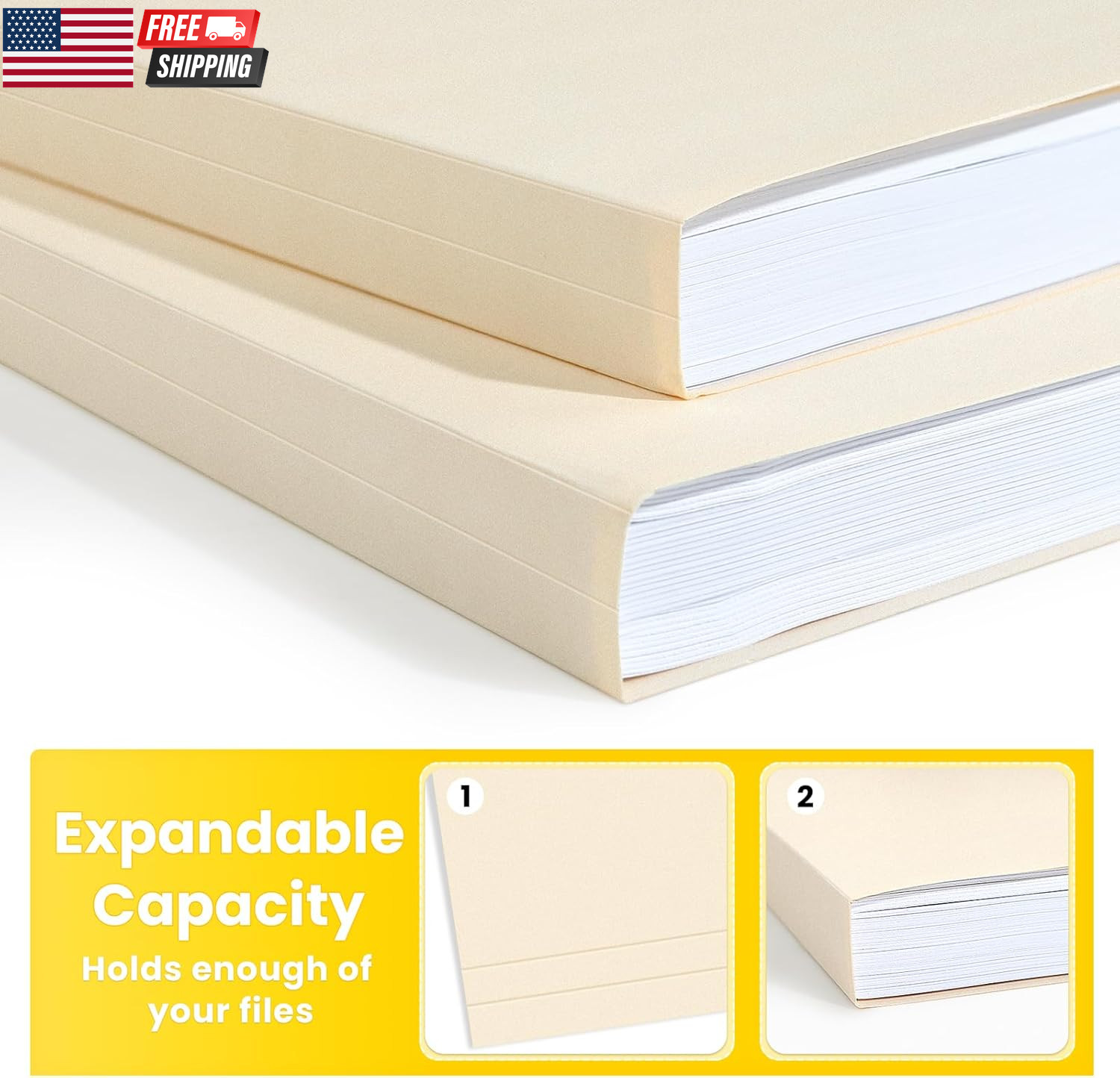 File Folders, 30 Pack Manilla Folders 8.5 X 11, 1/3 Cut Tab for Easy Labeling an