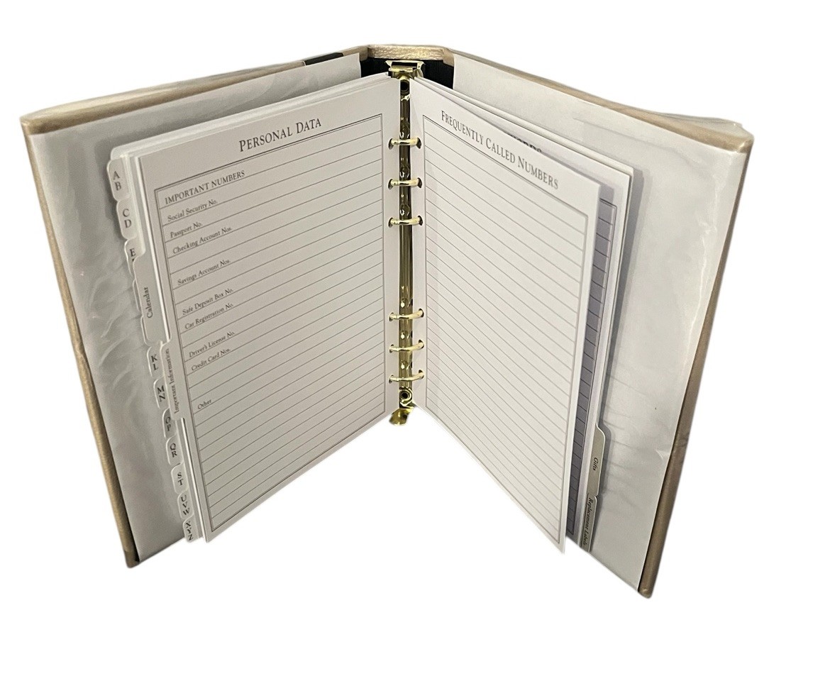 Hallmark Traditional Address Book Faux Leather Ringbound Divided Tabs Sections