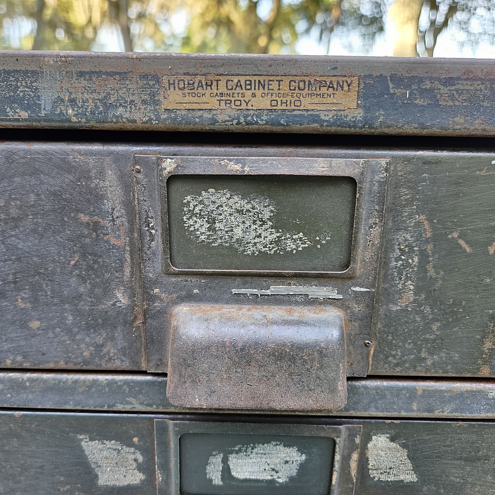 Vintage Hobart Industrial Steel Metal Parts Cabinet Machinist 27-Drawer Green