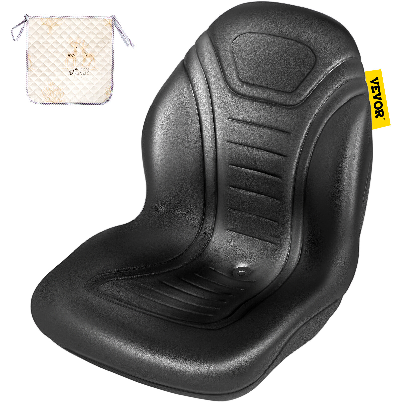 VEVOR Tractor Seat Vinyl Forklift Seat Waterproof Drain Hole Yamaha with Cushion