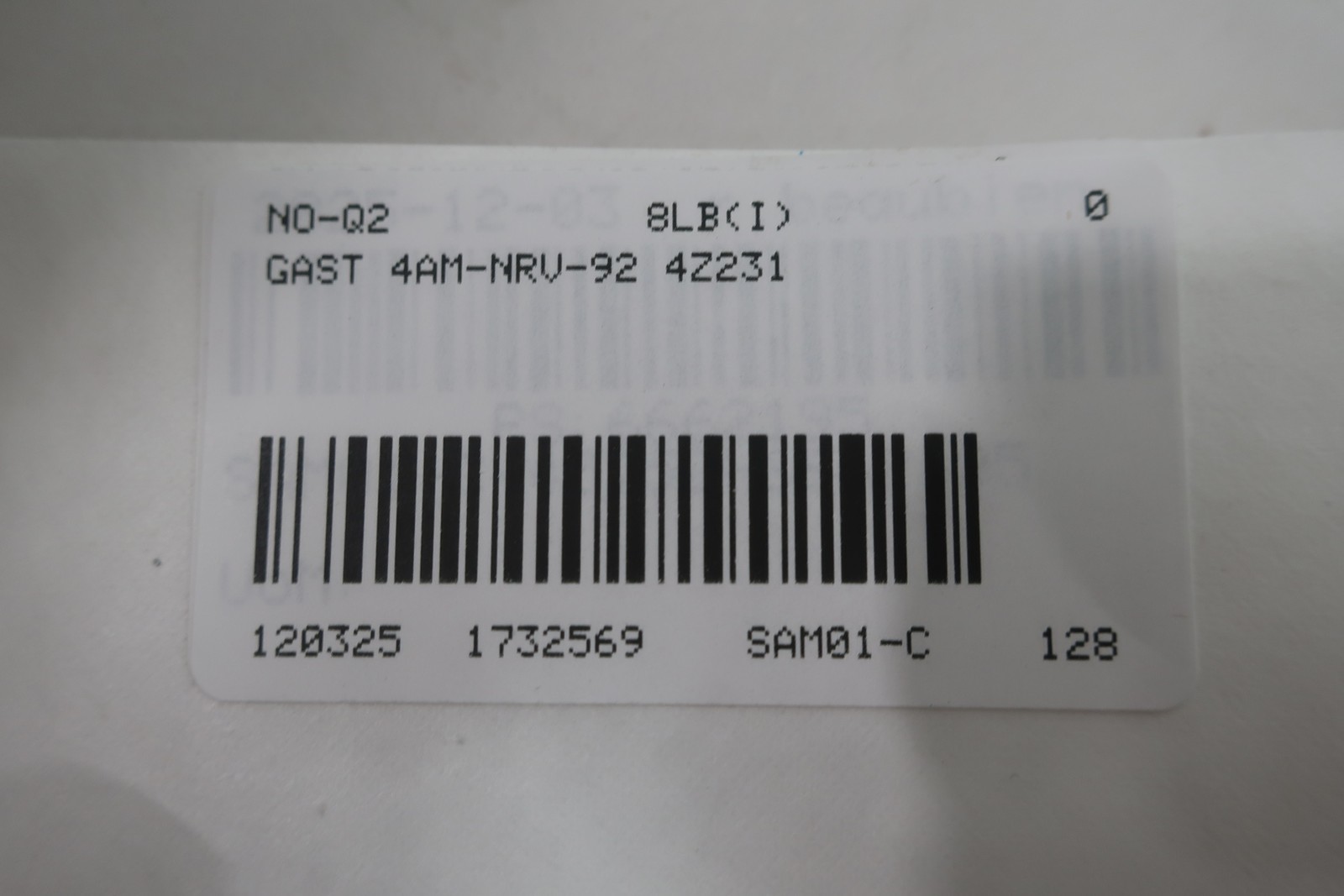 Gast 4AM-NRV-92 4Z231 Air Motor