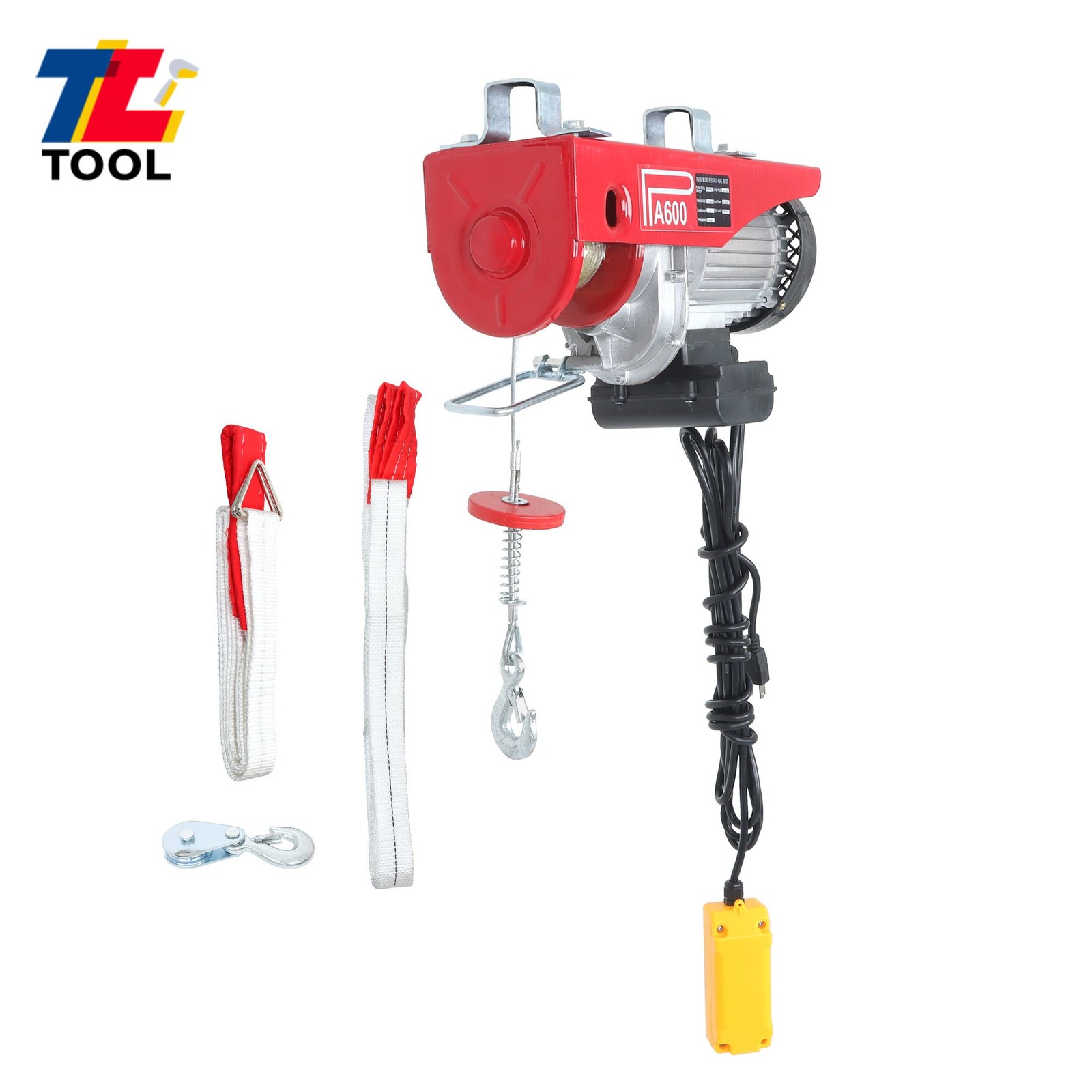 1320lbs/600kg Mini Electric Hoist 14ft Wired Remote Control 110V 1200W