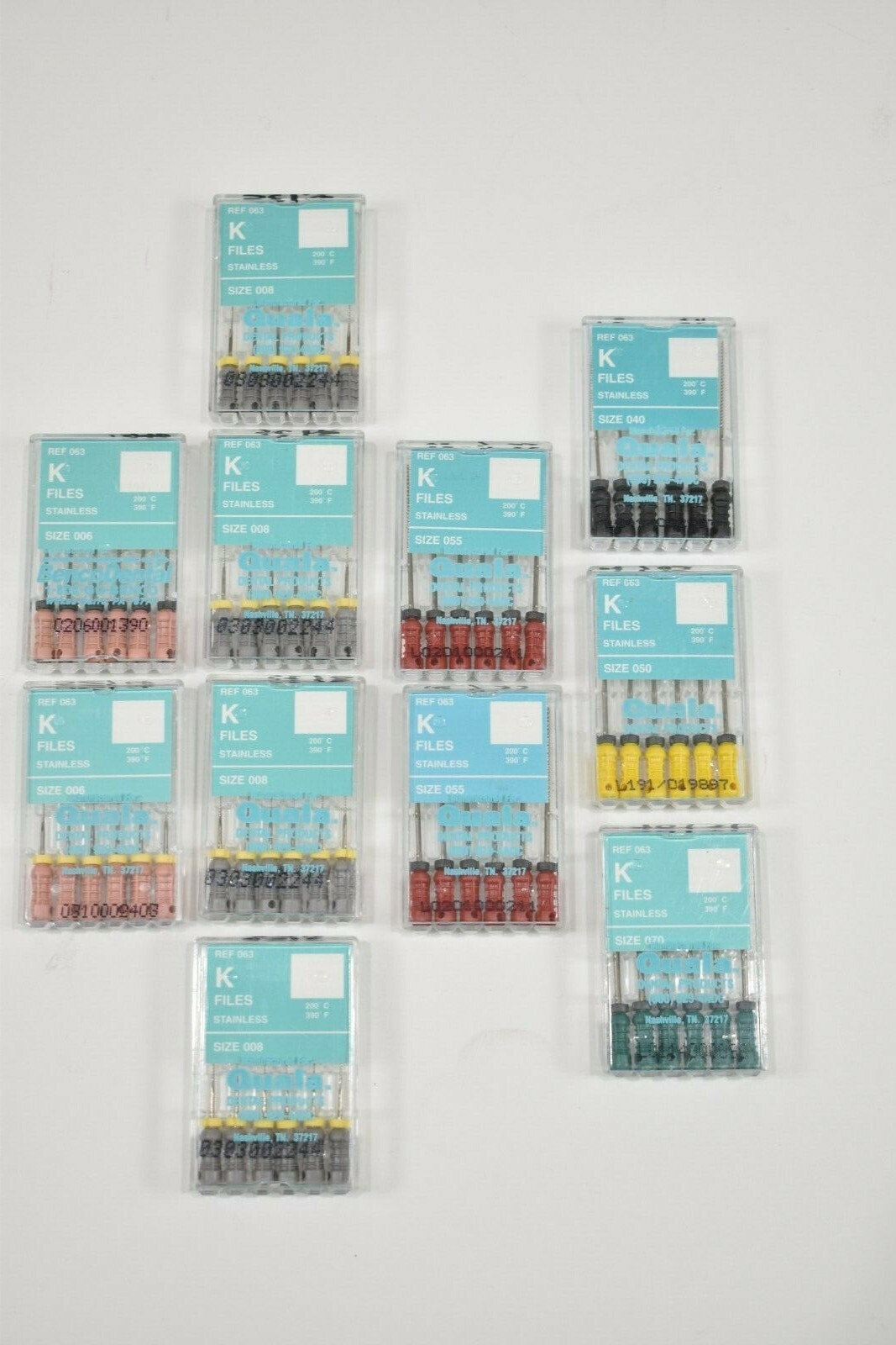 Dental Endodontic K FILES Quala Sizes 006, 008, 055, 040, 050 & 070