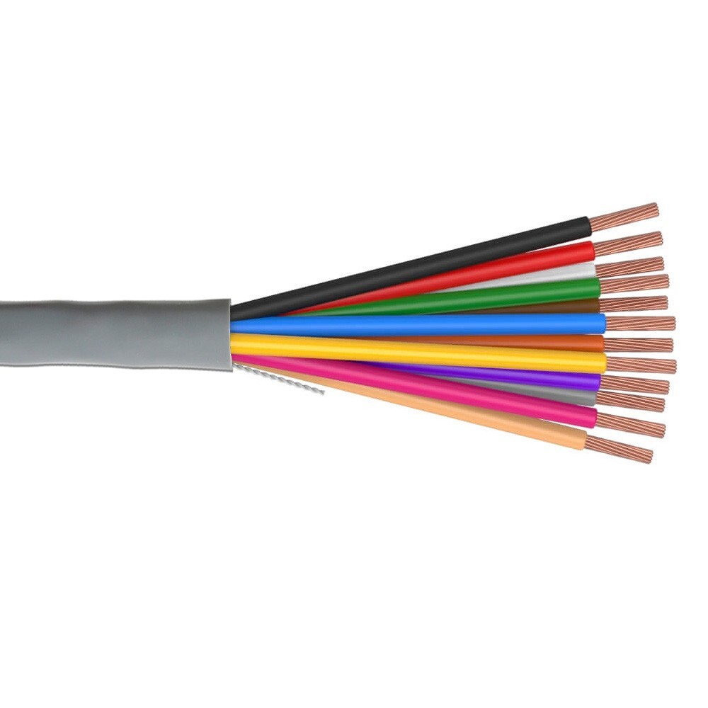 500′ 22 AWG 12 Conductor Unshielded Riser Security Alarm Cable Gray Jacket 300V