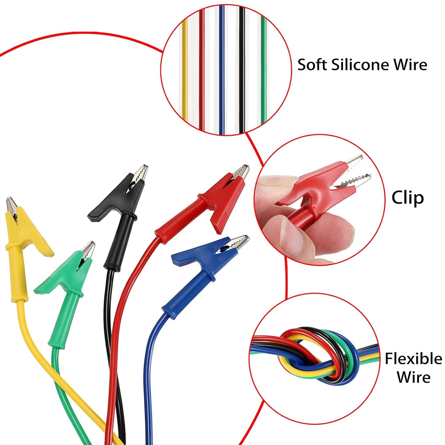 Sumnacon Multimeter Banana Plug to 9.8Ft/3M, Yellow, Blue, Black, Red, Green