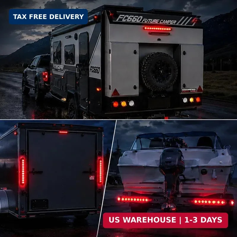 11 LED Red Trailer Brake Tail Light, 2 Pack 16″ LED Bar Stop Turn Signal Tail Li