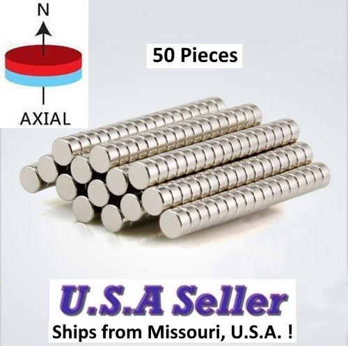 7mm x 2mm N50 Rare Earth Neodymium Craft Fridge Disc Magnet