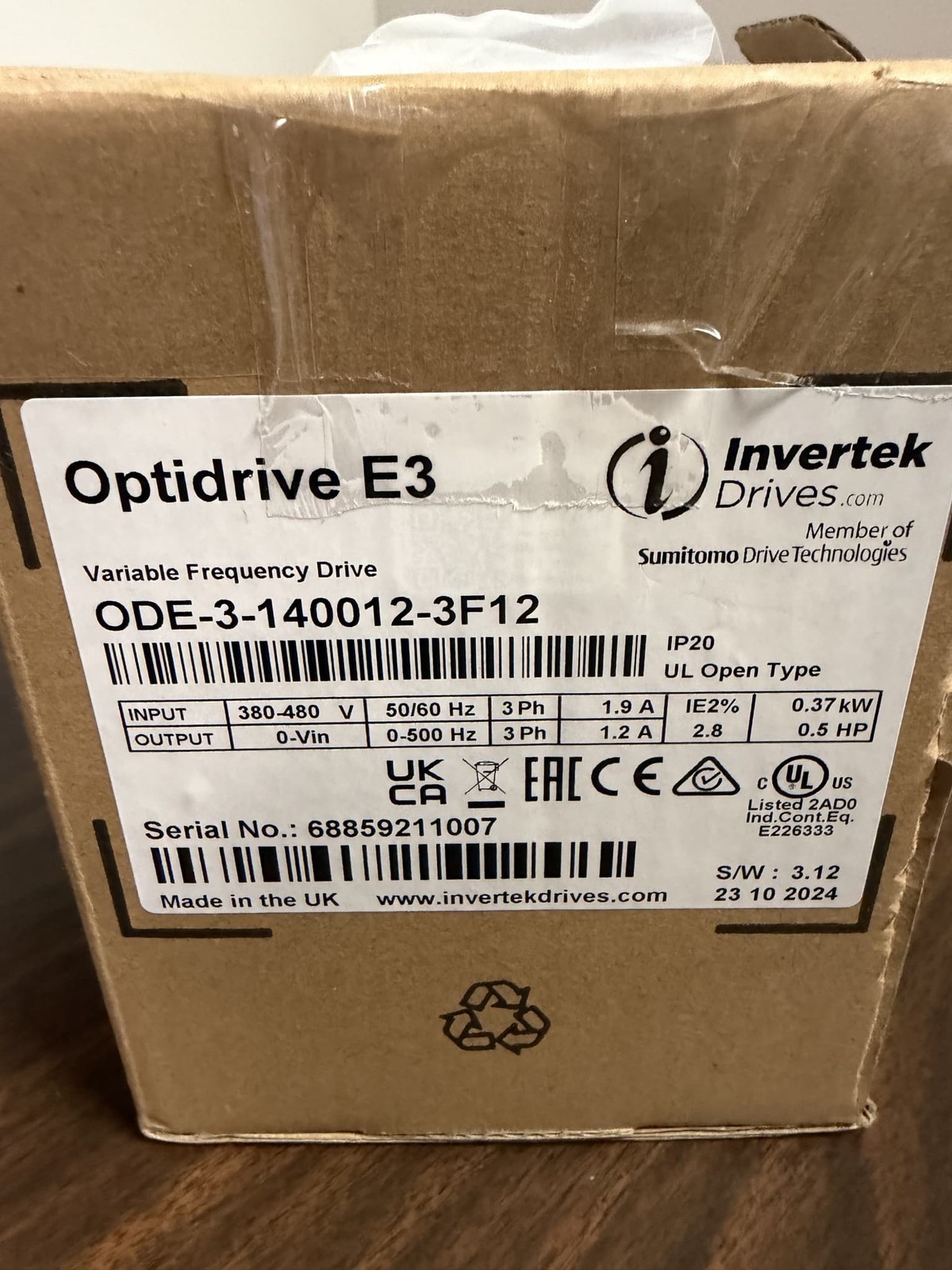 INVERTEK – ODE-3-140012-3F12 – OPEN BOX