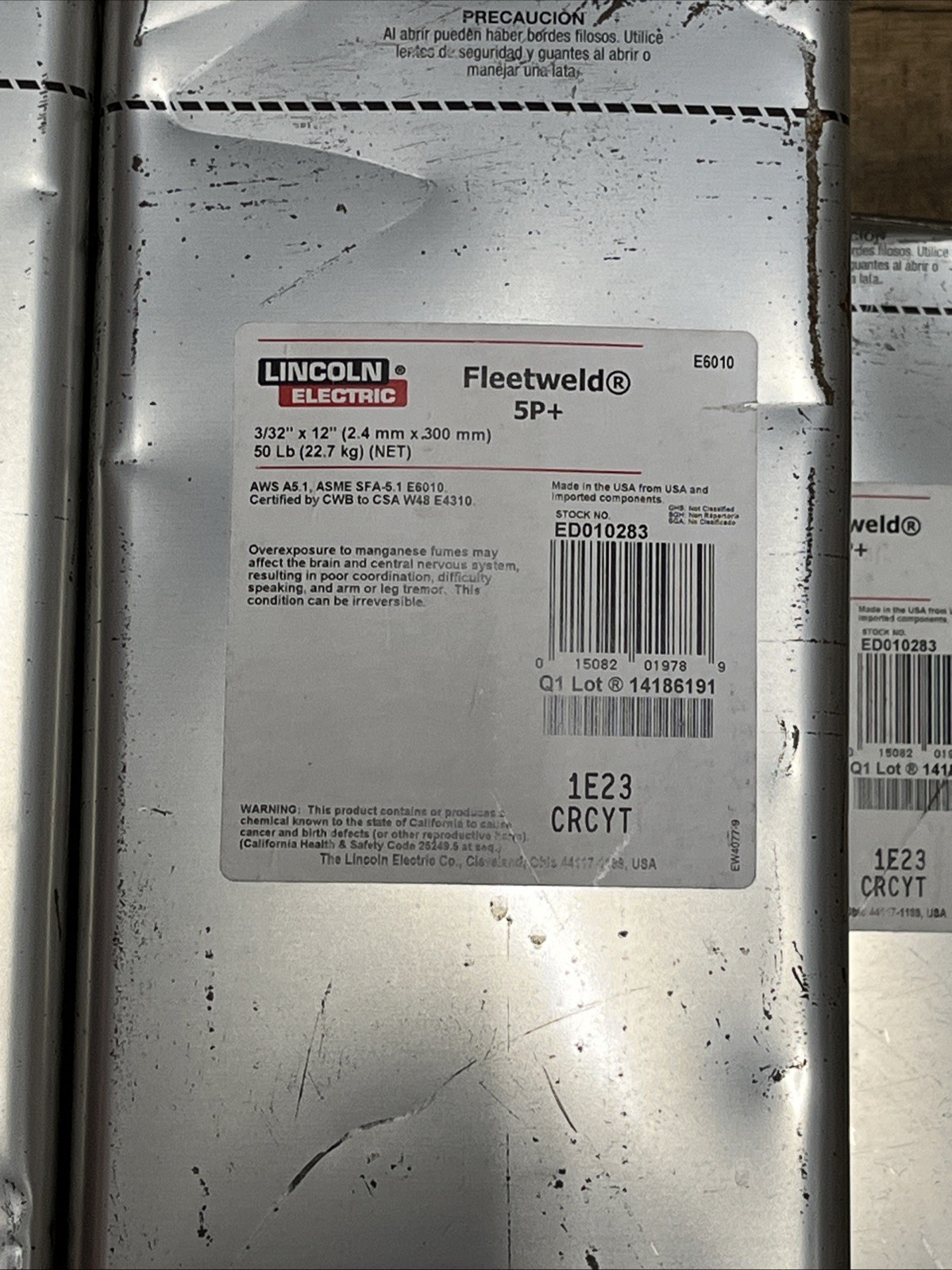 Lincoln Electric ED010283 Fleetweld 5P+ 3/32 x 12 Rods 50lb Can – 4 Can Pallet