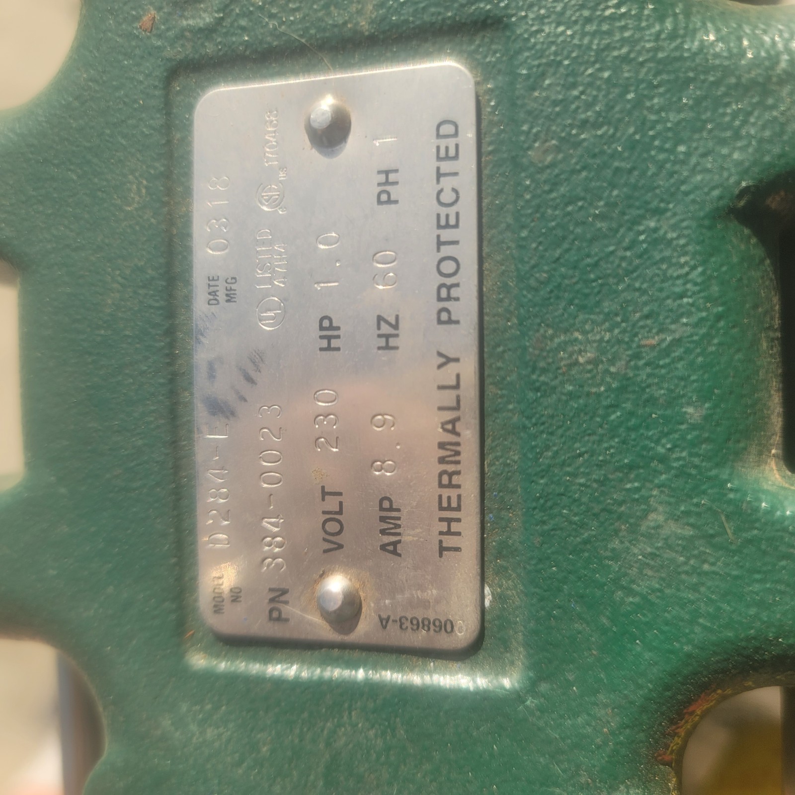 Zoeller D284-E 1 HP 1725 RPM 230VAC 35 Ft Max Head Sewage Ejector Pump