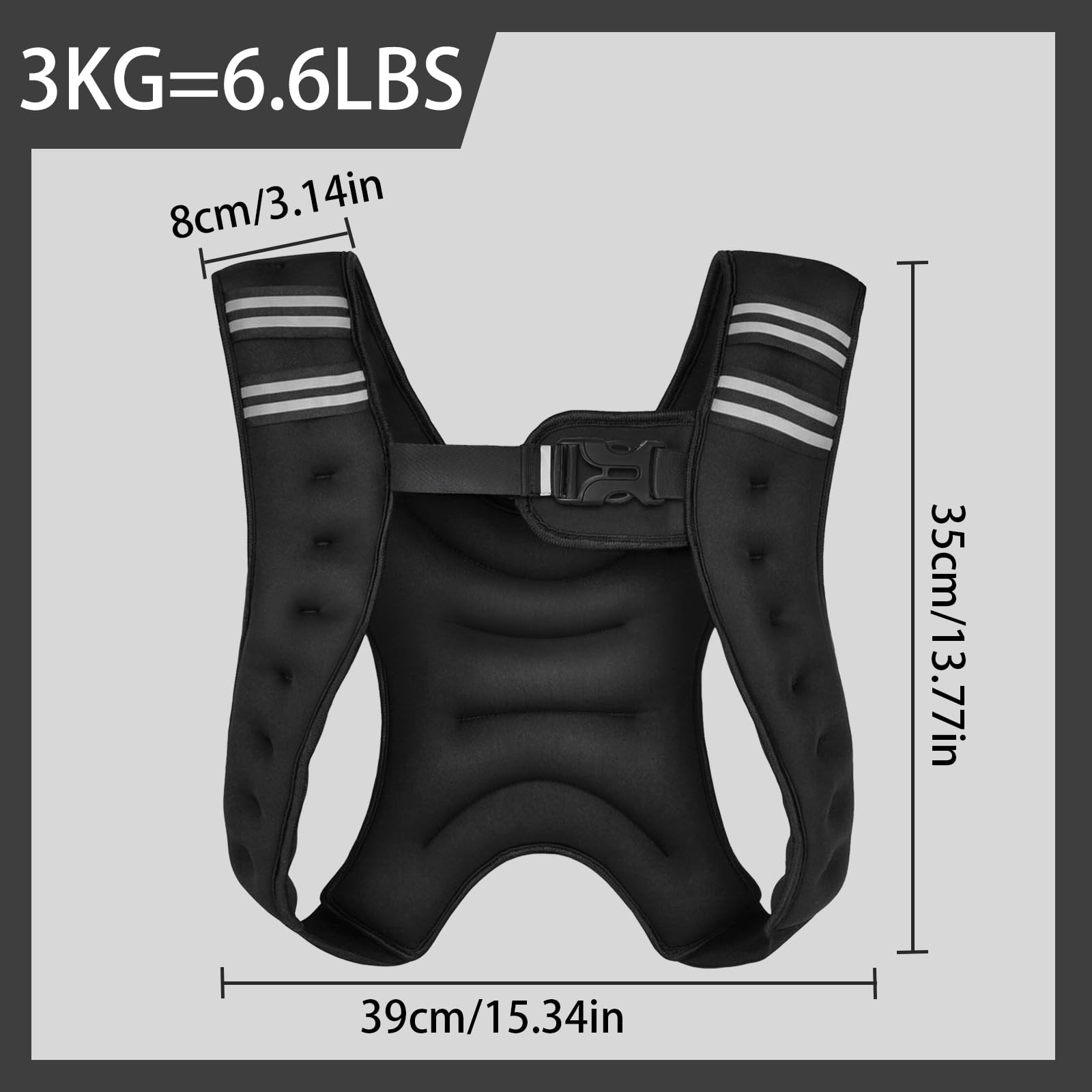 Weighted Vest, 6.5lb/3KG Weight Vest with Reflective Stripe, Body Weight Vest…