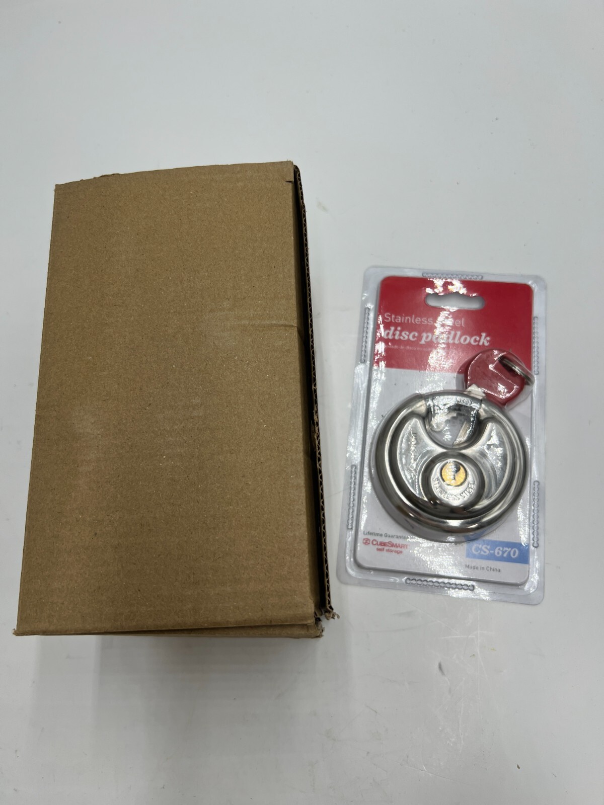 (QTY 4) CubeSmart CS-670 PadLock Cube Smart Stainless Steel-Hardened Key