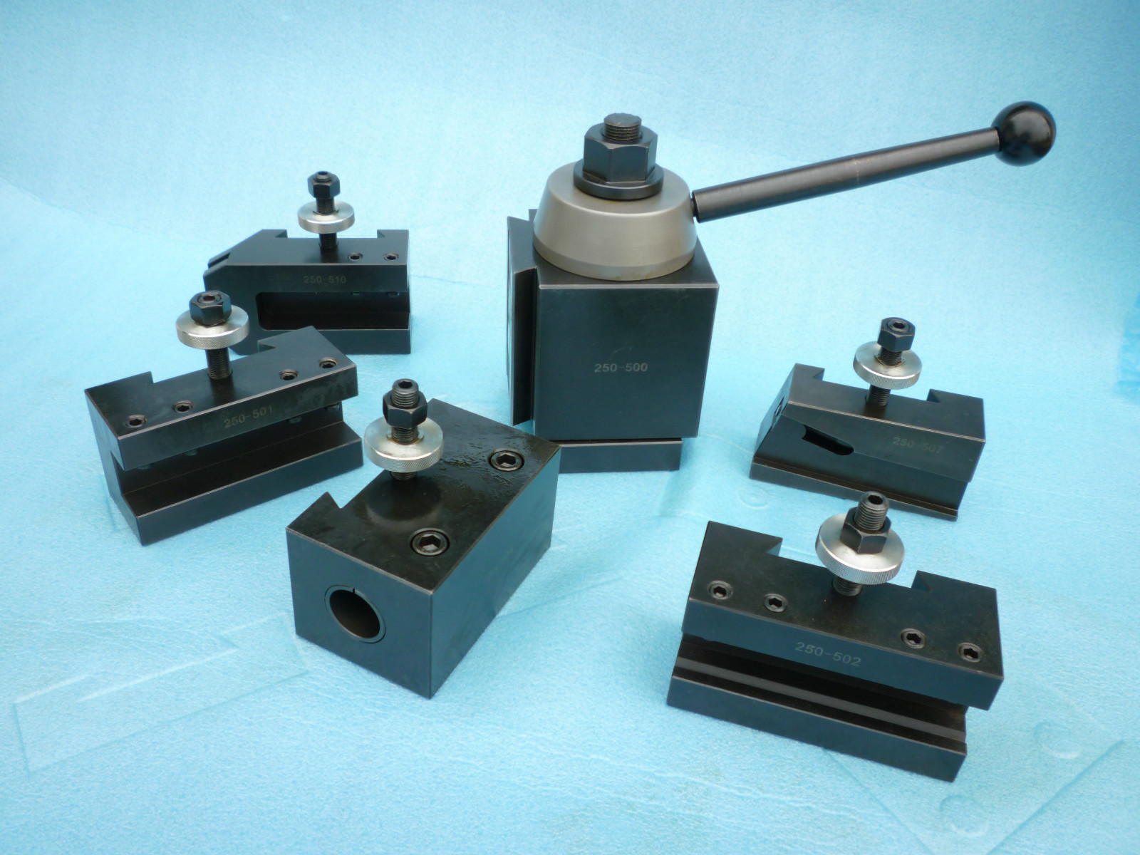 6pcs/set Quick Change Tool Post, good for 12″ – 14″ Lathe Swing, Brand New.