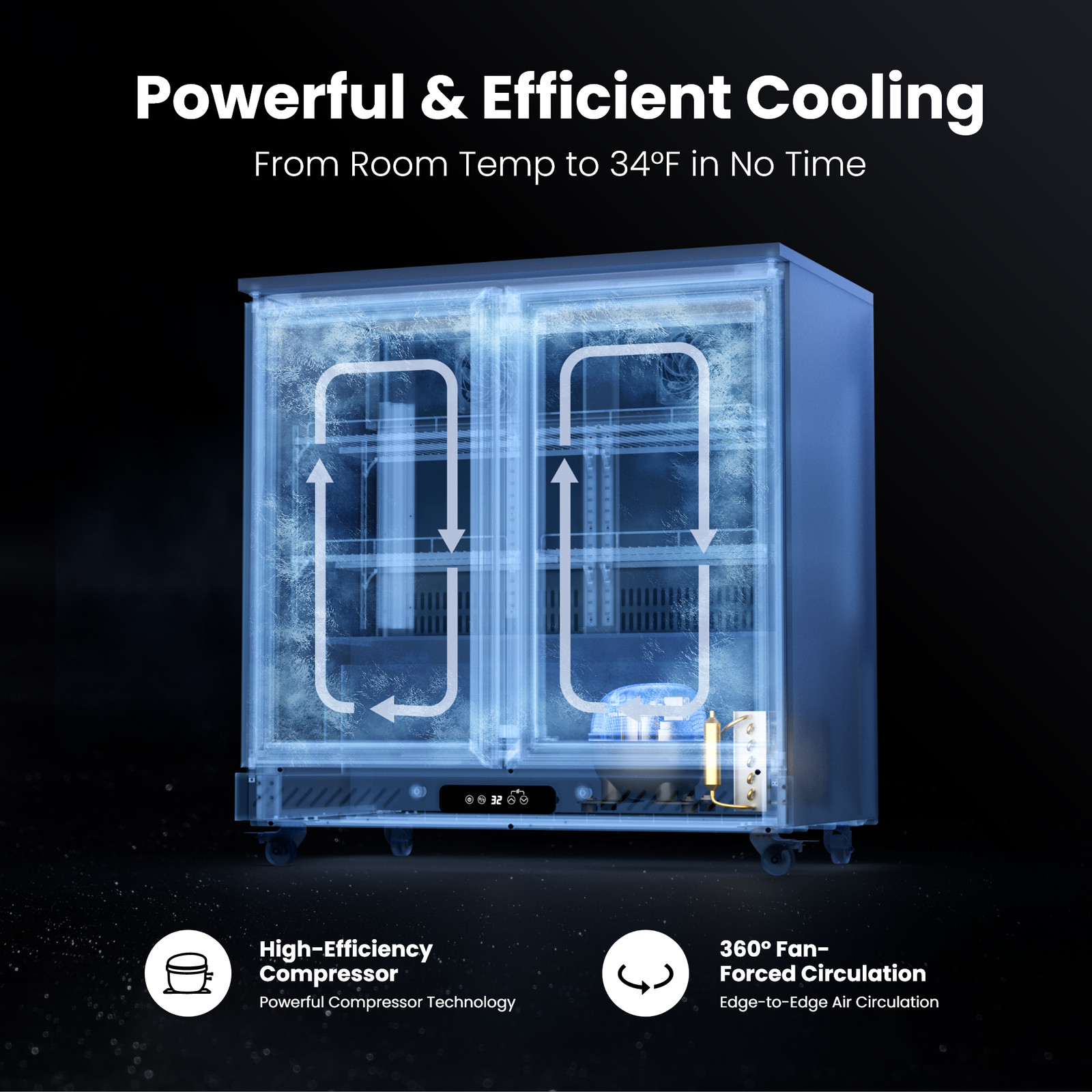 Yeego 6.5 Cu.Ft Back Bar Cooler Commercial Beverage Refrigerator Under Counter