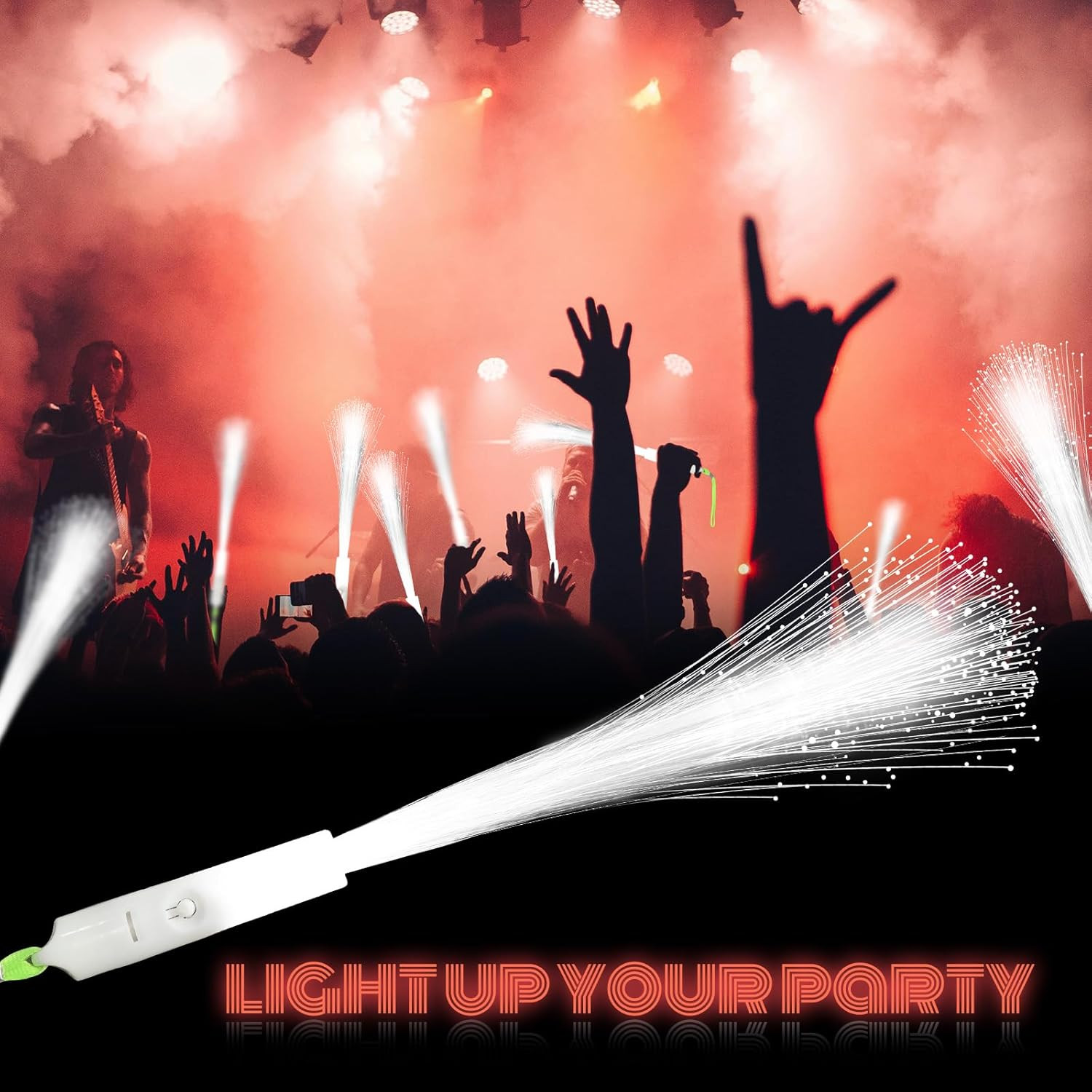 100 PCS White Fiber Optic Wands, LED Fiber Wands, Wedding Party Supplies