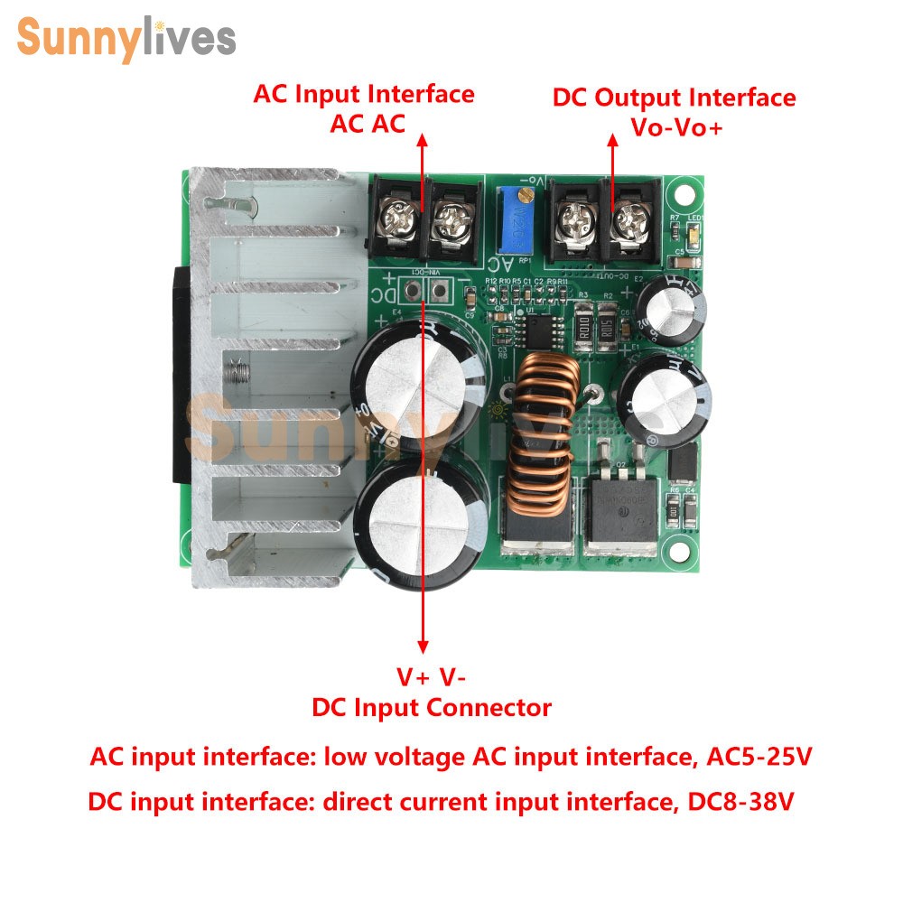 AC 5-25V/DC 8-38V To DC 3.3-32V Buck Power Module Adjustable Voltage Regulator