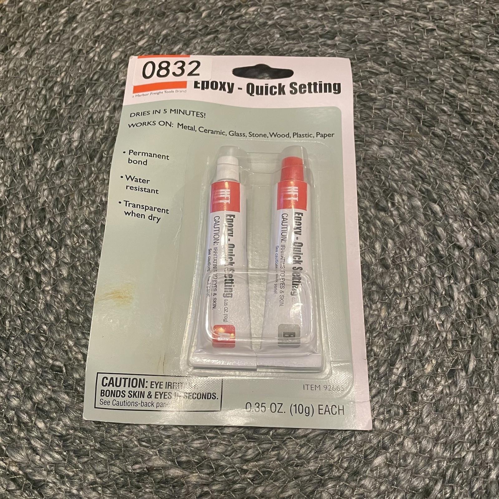 ✅HFT Super Strong Quick Setting Epoxy 0.35oz 10g Dries Clear Item 92665 #️⃣0832