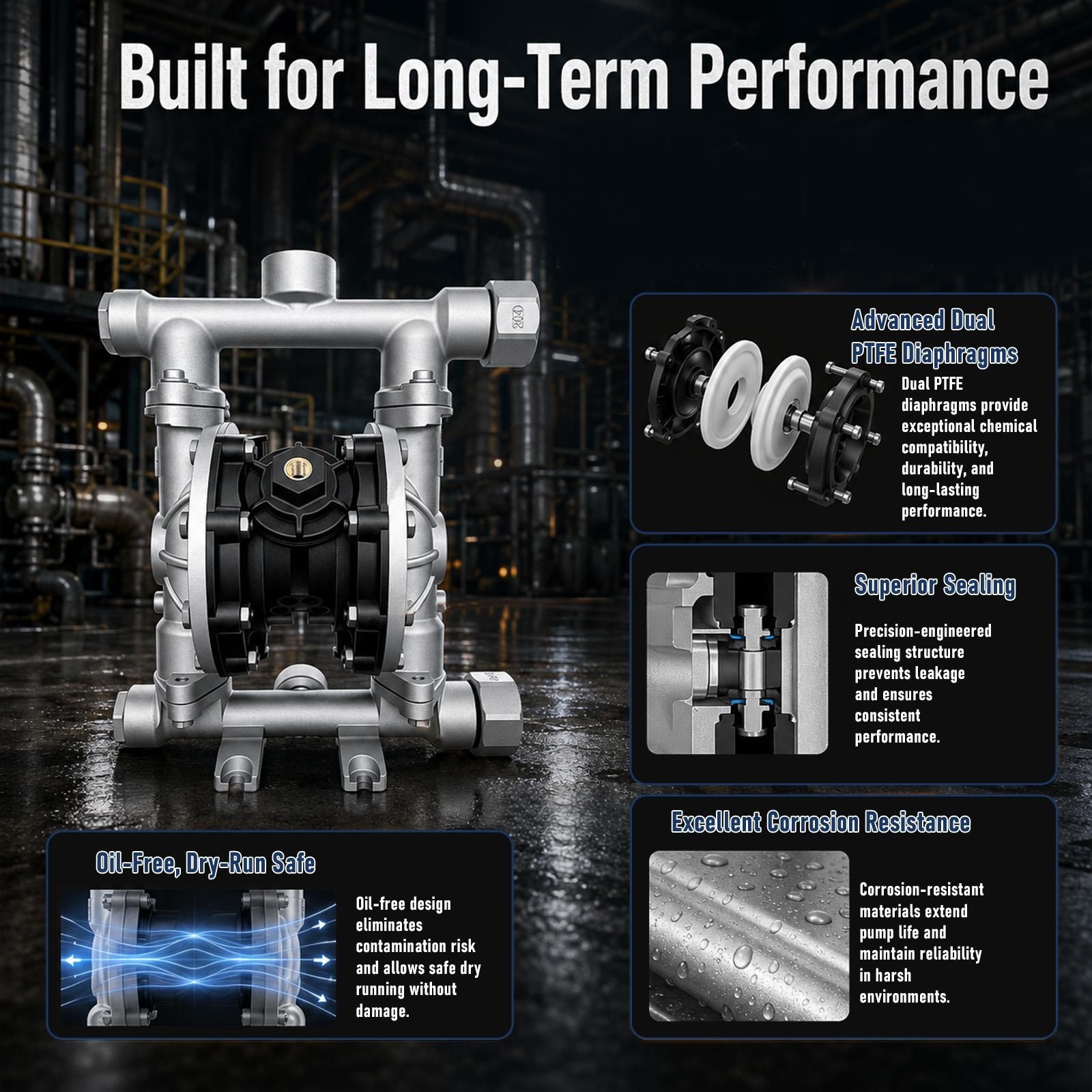 13.21GPM  Air Operated Double Diaphragm Pump