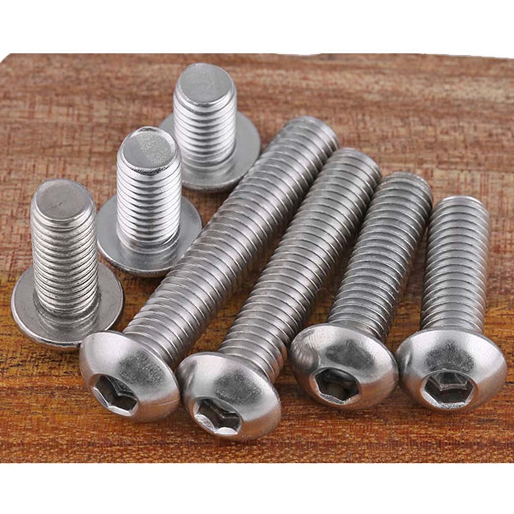 M10 x 1.5 304 Stainless Steel Button Head Socket Cap Screws Allen Bolts ISO 7380