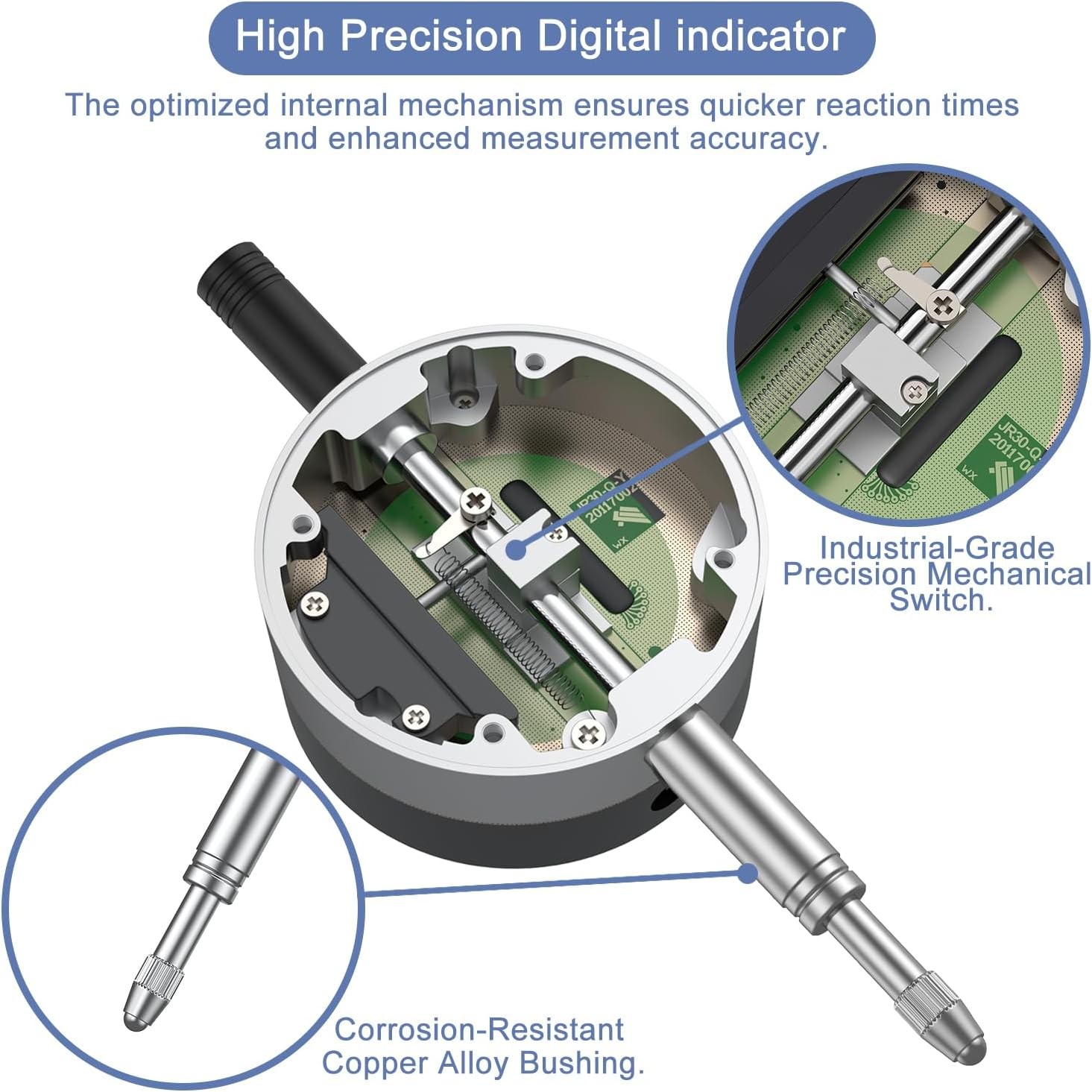 HDLNKAK Digital Dial Indicator Gauge 0.5″/12.7mm,Resolution:0.0005»/0.01mm | El