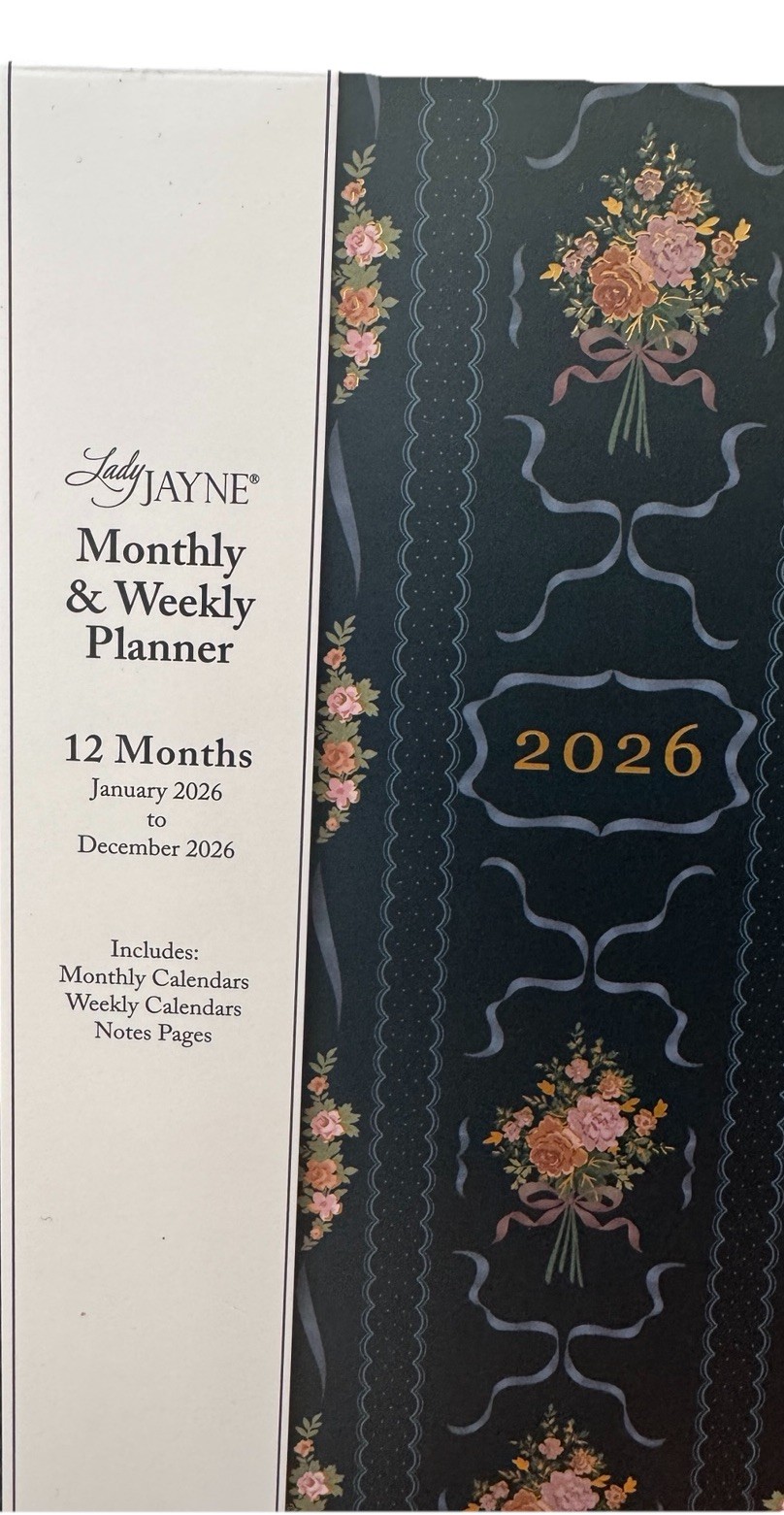 Lady Jayne Monthly & Weekly Planner 12 Months Jan-Dec 2026 Monthly, Weekly Green