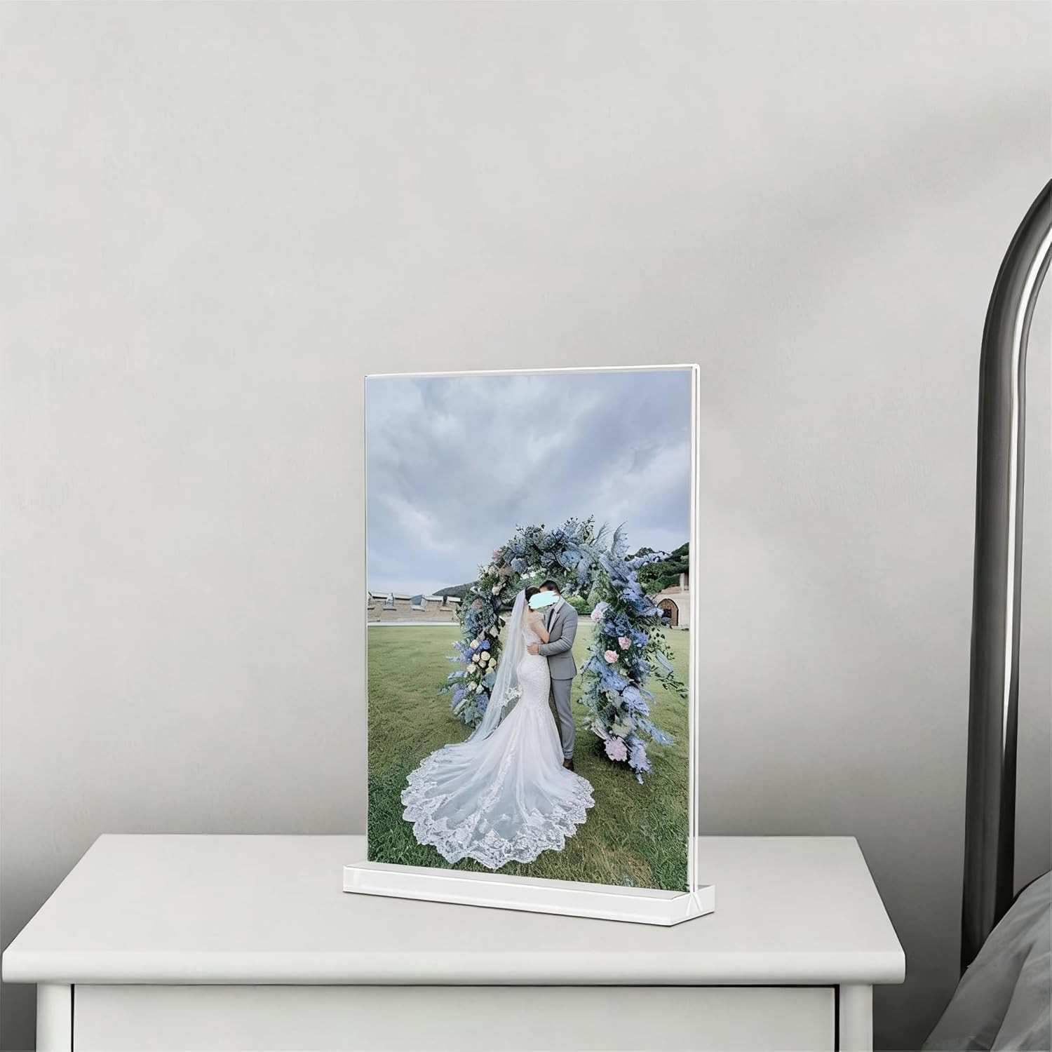 Acrylic Sign Holder 4X6 Inches 3 Pack T Shape Desktop Display Stand Vertical Dou