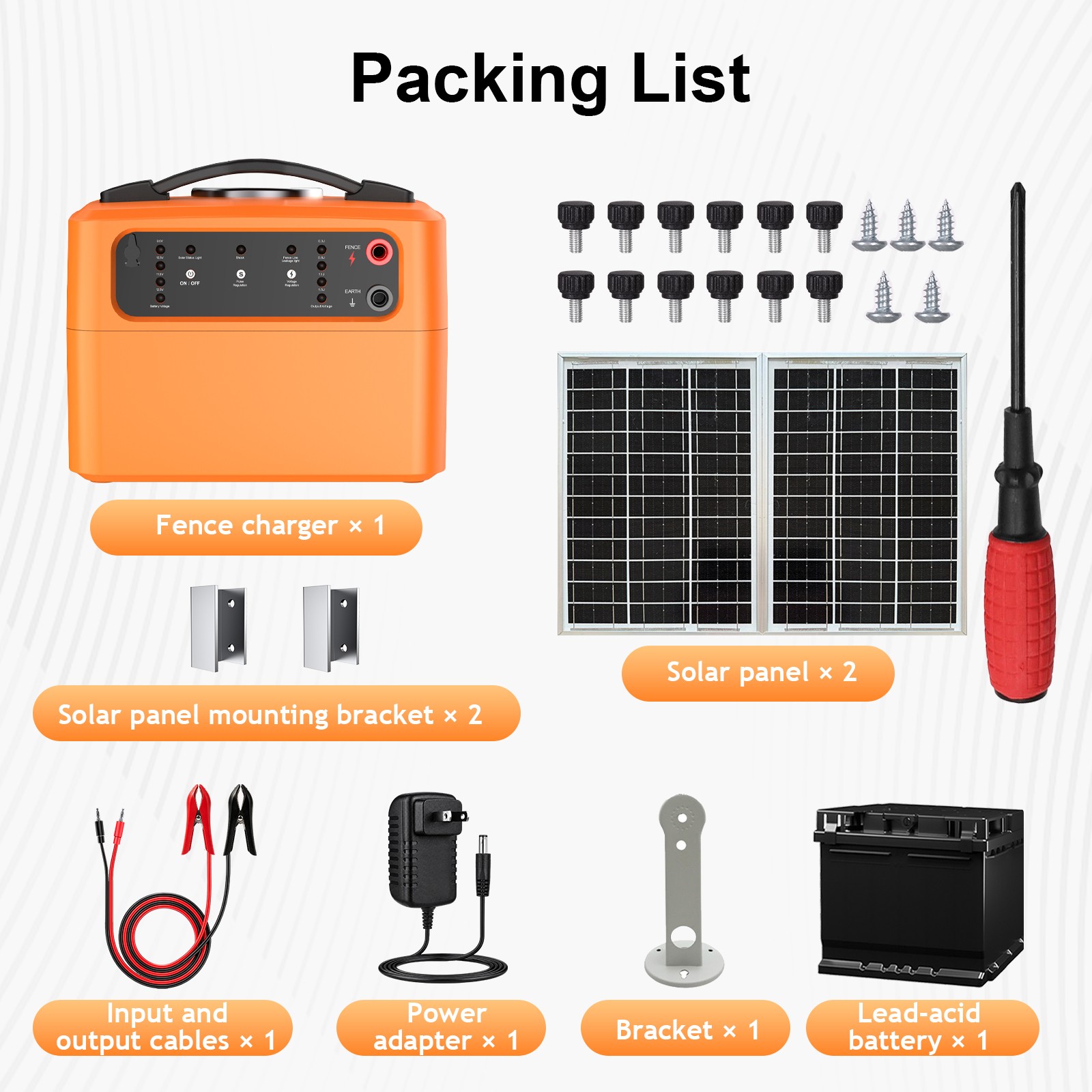 15W Solar Powered Fence Charger 30 Miles 0.3J-1.5J Electric Fence Energizer US