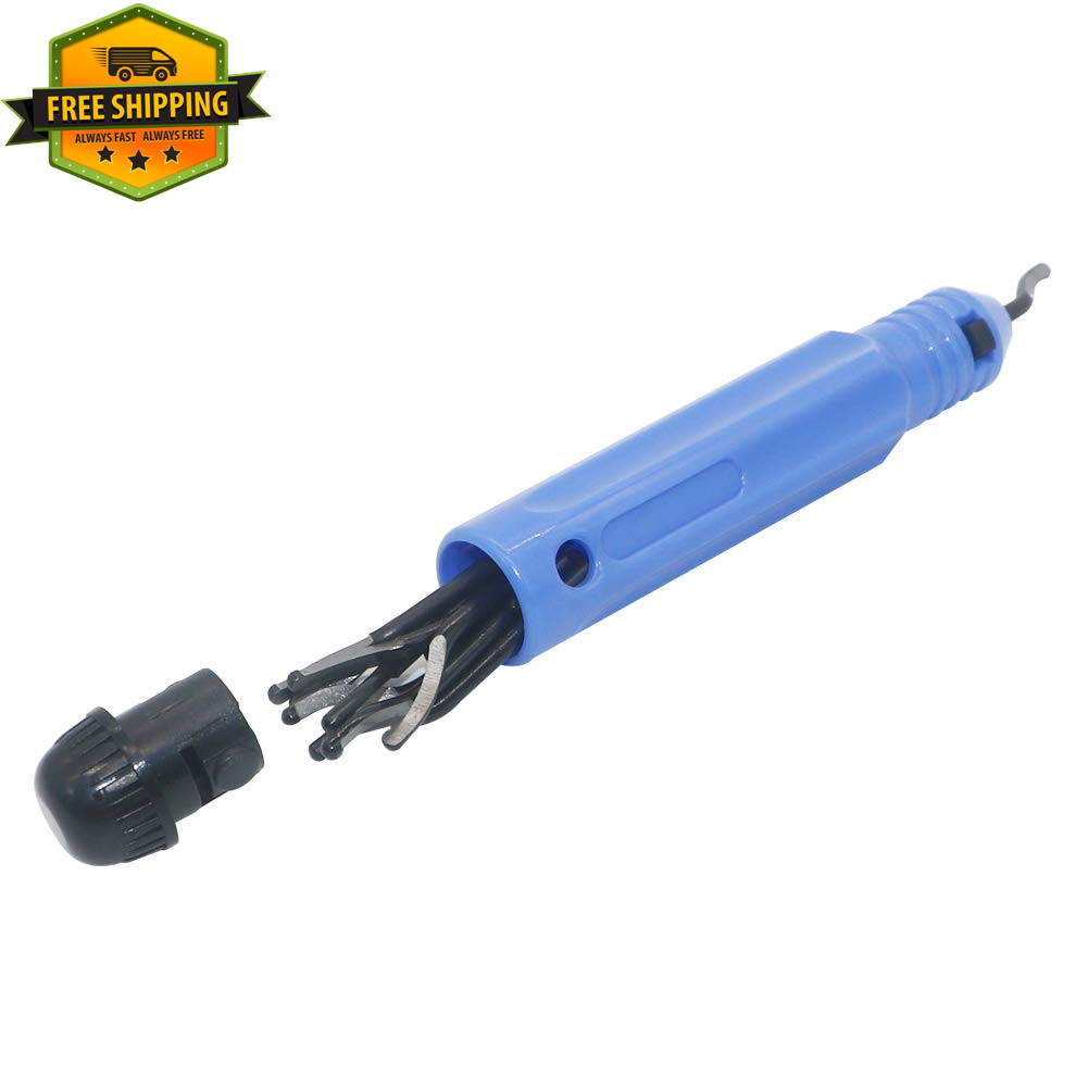 Hand Metal Deburring Tool NB1100 Handle + 10 Pcs BS1010 Rotary Deburr Blades, Bu