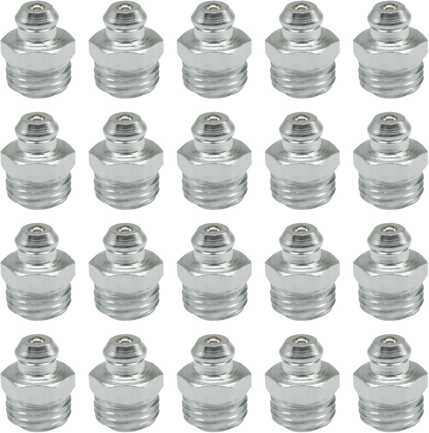 25 Pcs M8 Straight Hydraulic Grease Fitting Kit – 8mm x 1mm Zerk Nipple