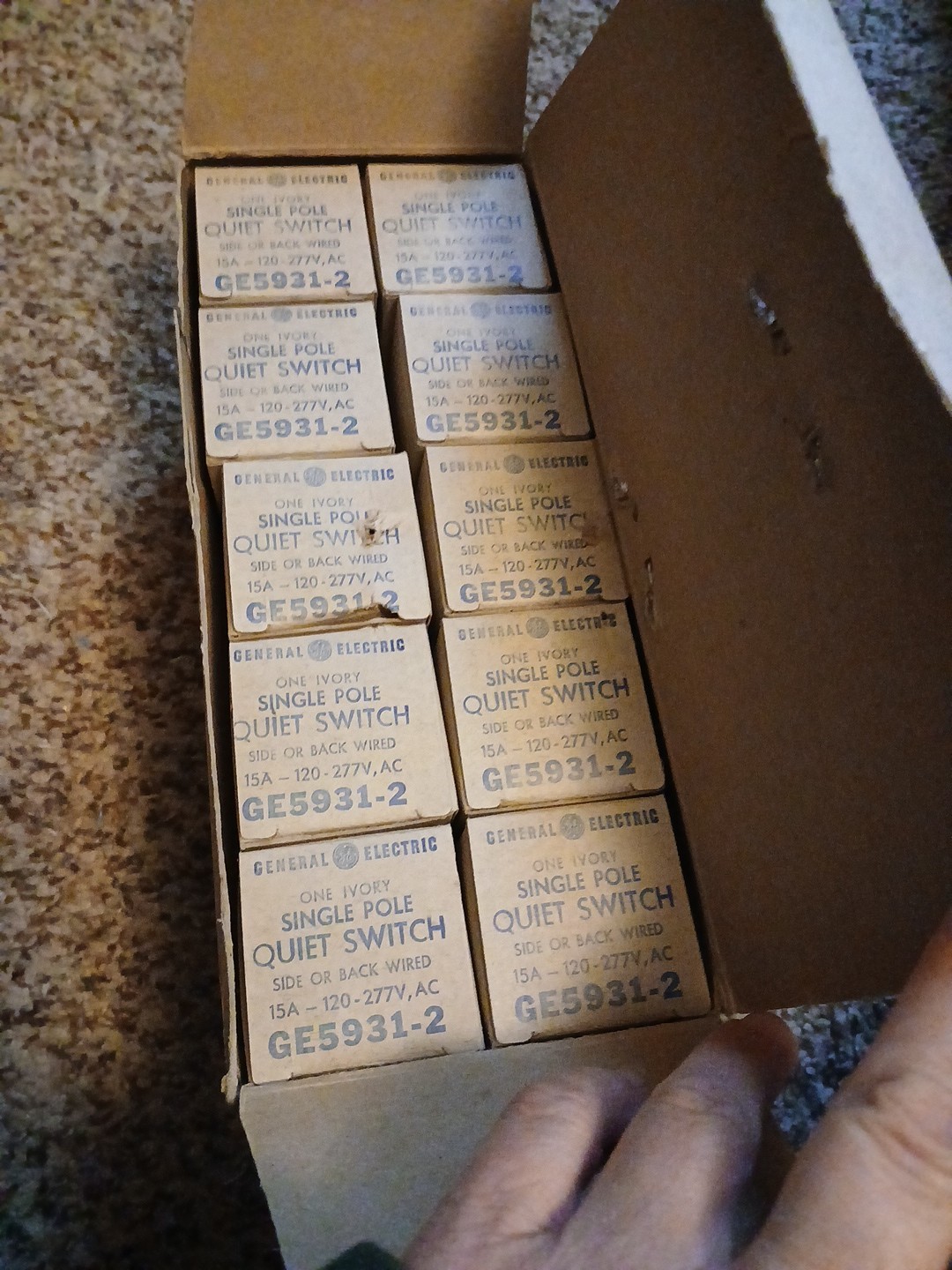 [TECH] Lot Of 10 General Electric GE-5931-2 Quite Switches Single Pole, 15A 120