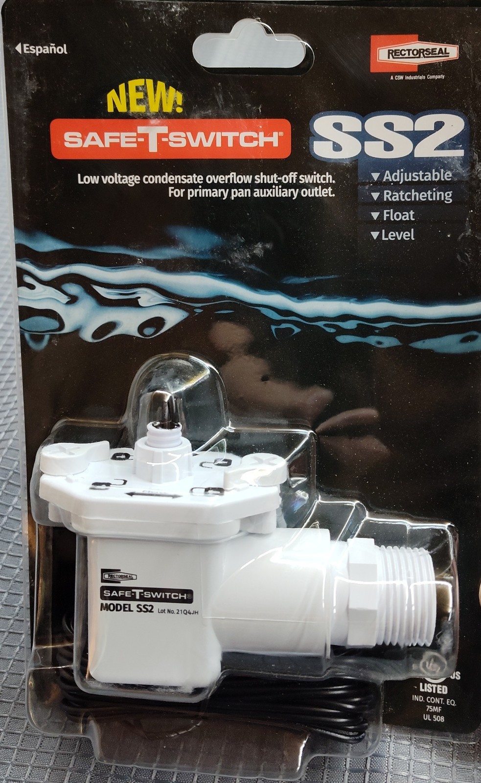 RECTORSEAL NEW SAFE-T-SWITCH SS2 #97087 Count Condensate Overflow shut-off