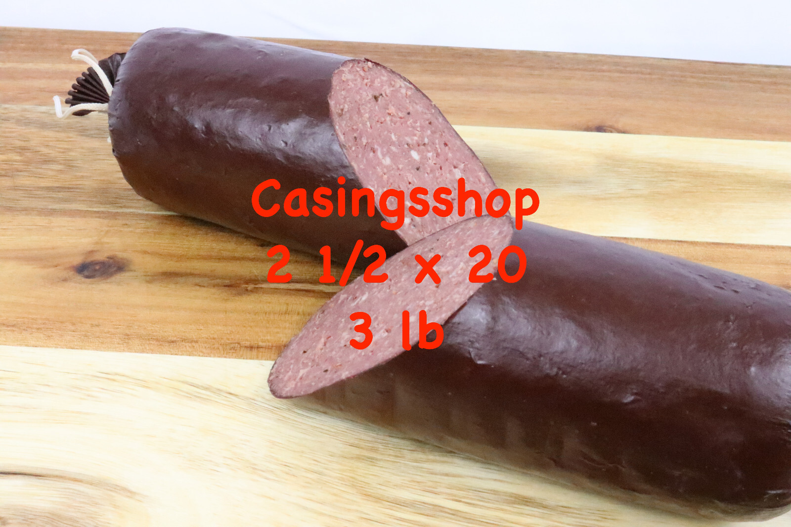 50 pcs 3 lb Mahogany Summer Sausage Casings, 2 ½ X 20 in – 150 Lbs of meat