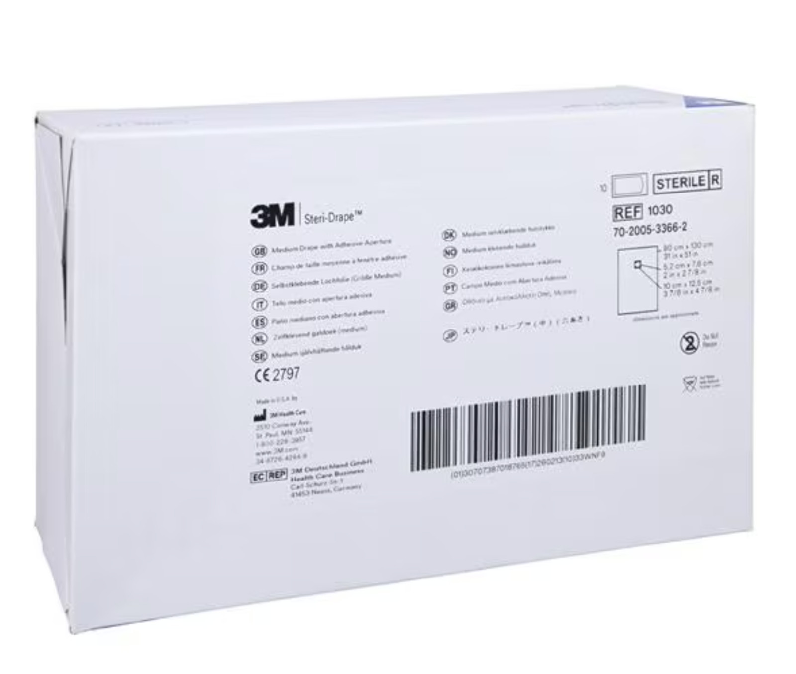 3M Steri-Drape REF 1030 Adhesive Aperture 10/Box Expires 02/2026