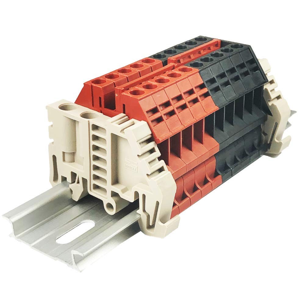 Dinkle Combiner DK4N Red/Black 5 Gang Box Connector DIN Rail Terminal 30