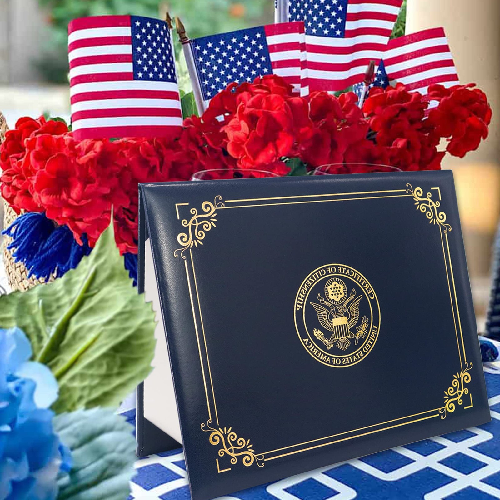 2026 US Citizenship Certificate Holder Padded Leatherette Cover with Seal