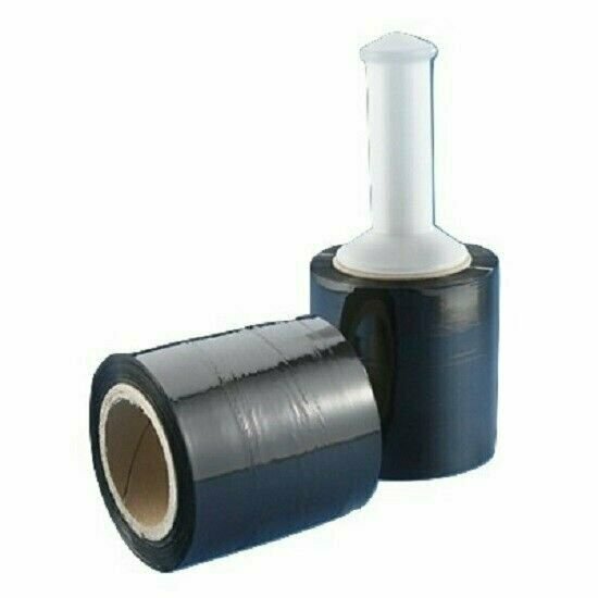 5″ in. x 1000FT 80 Gauge 24 Rolls Stretch Shrink Film Hand Wrap + Handle Black