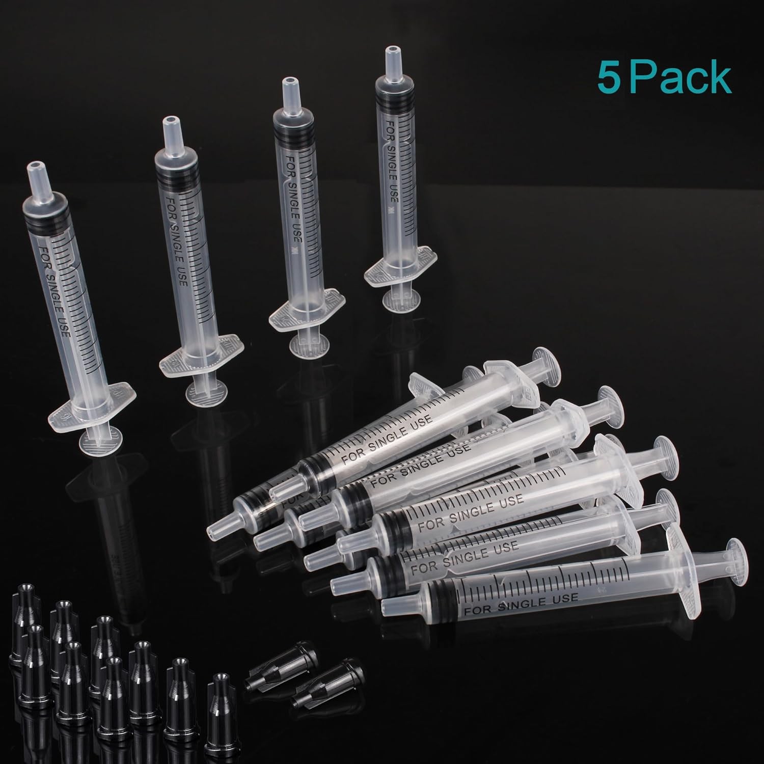 3ml Plastic Syringe Without Needle for Liquid – Measuring Syringes with Caps…