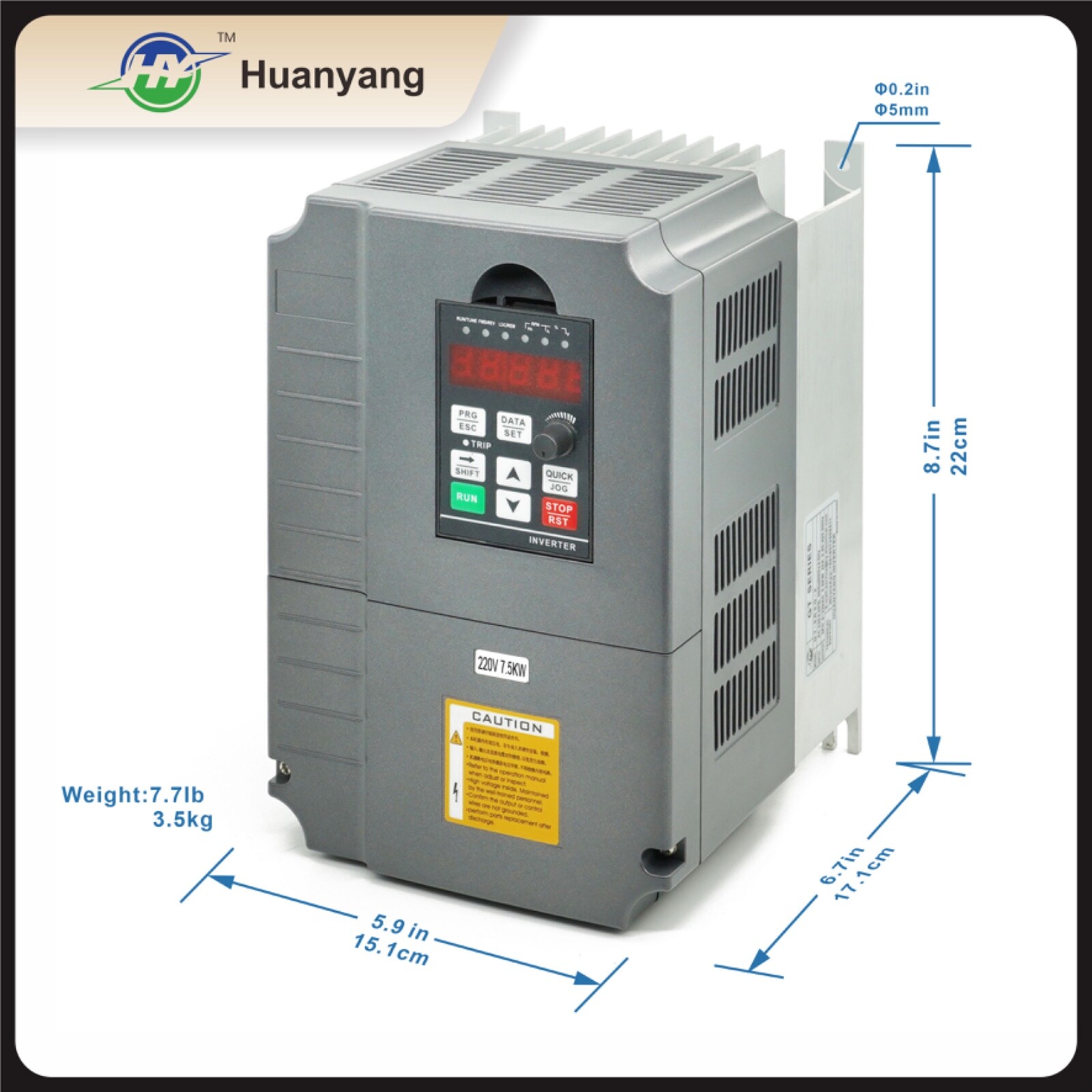 VFD 220V 10HP 7.5kW 34A Vector Control Variable Frequency Drive Inverter motor