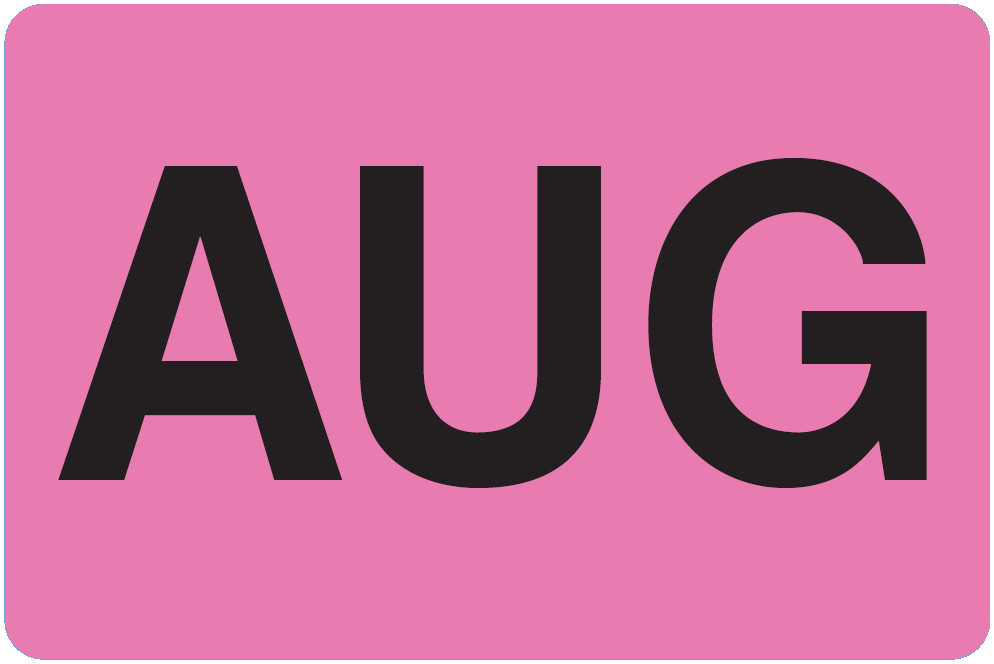 Months of the Year Labels, AUG, August, 2″ X 3″, 500/Roll, 1 ROLL