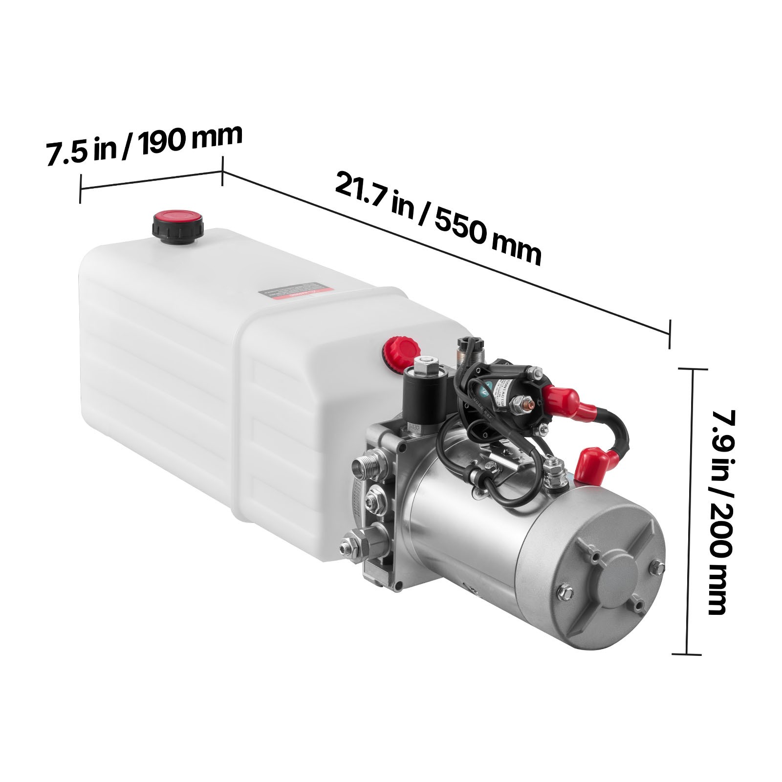 Uimoso 6 Quart Single Acting Hydraulic Pump Dump Trailer Power Unit DC 12V SAE#6