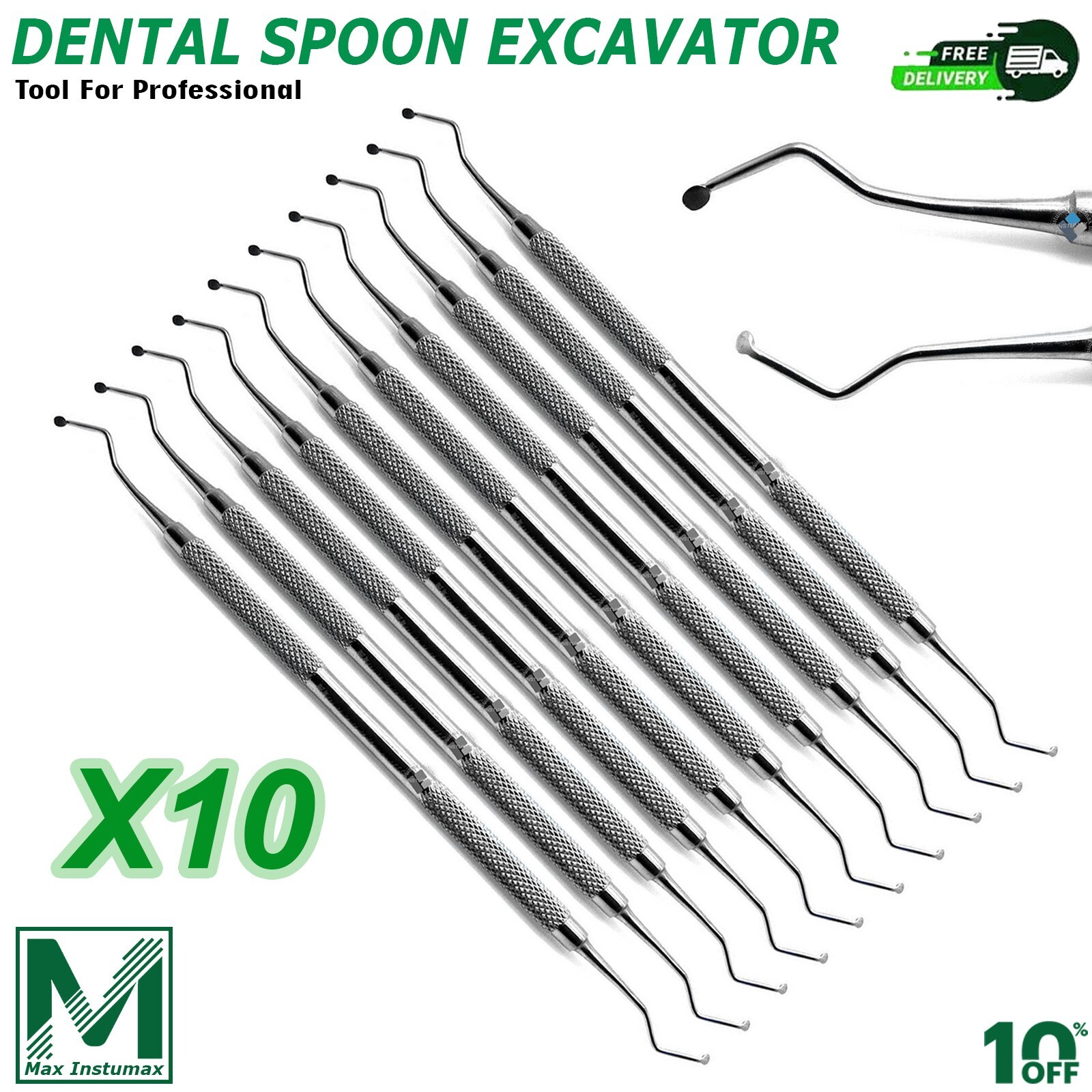 Dental Spoon Excavator Caries Remover Enamel Tooth Decaying Dentin Carious Tools