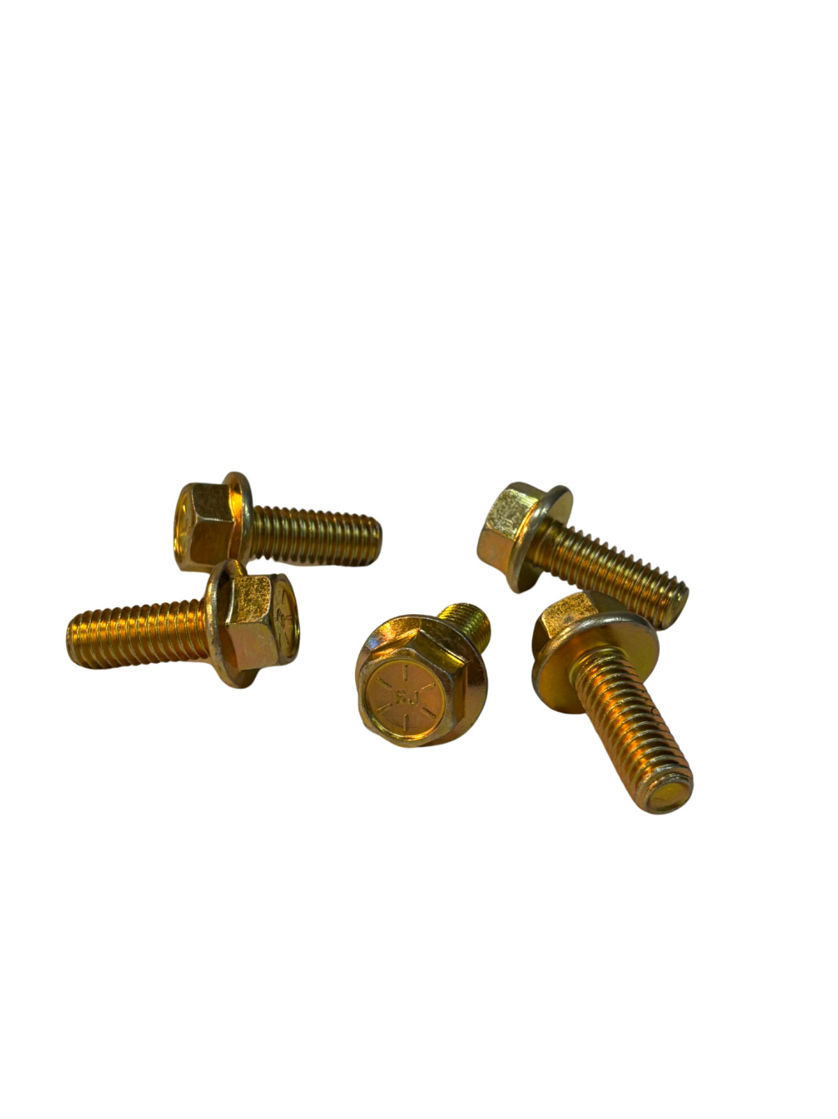 (100 Pcs) 3/8″-16×1″ Grade 8 Hex Flange Bolt (FT) Zinc Yellow Trivalent